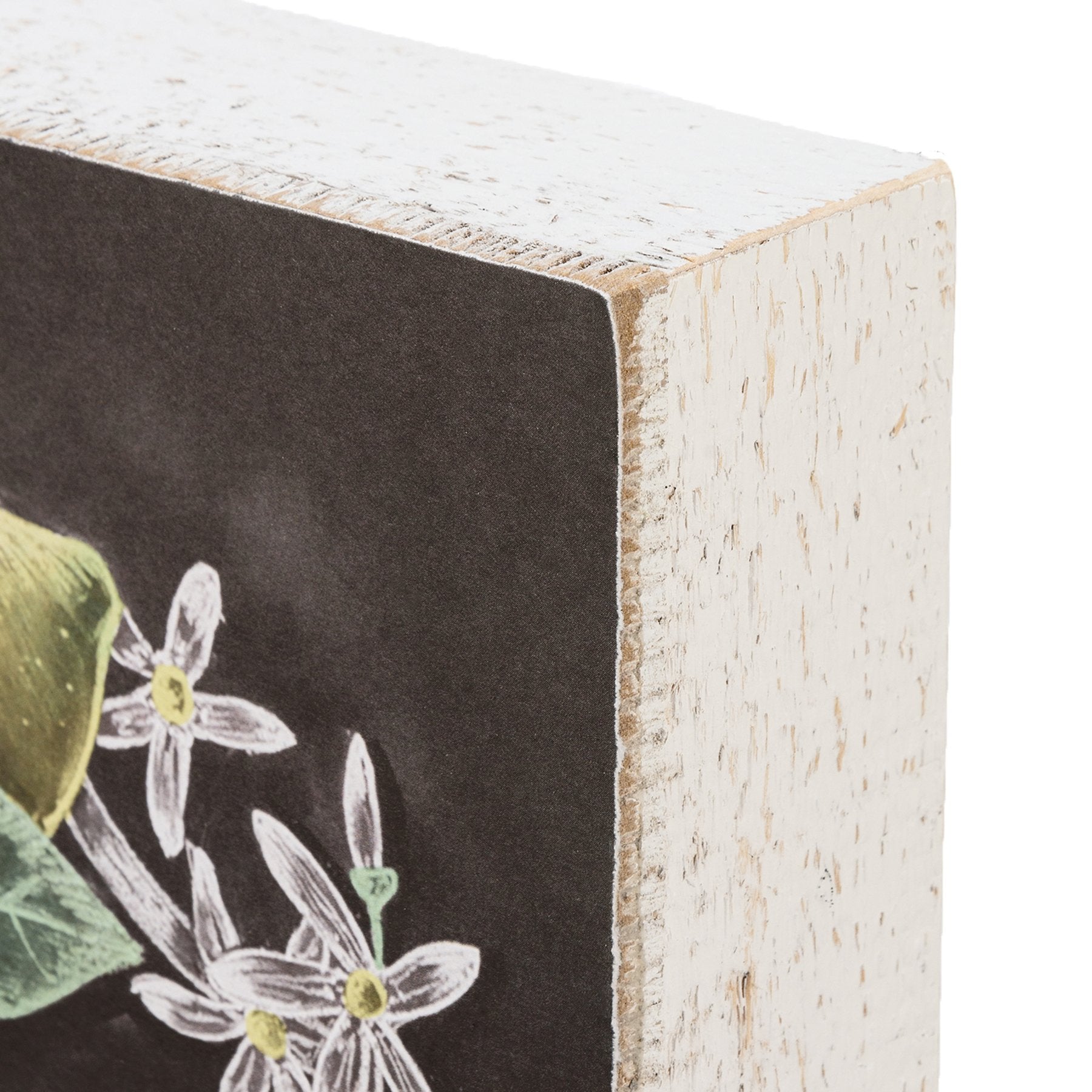 Charming 'Squeeze The Day' Lemon Floral Wooden Box Chalk Sign Home Decor