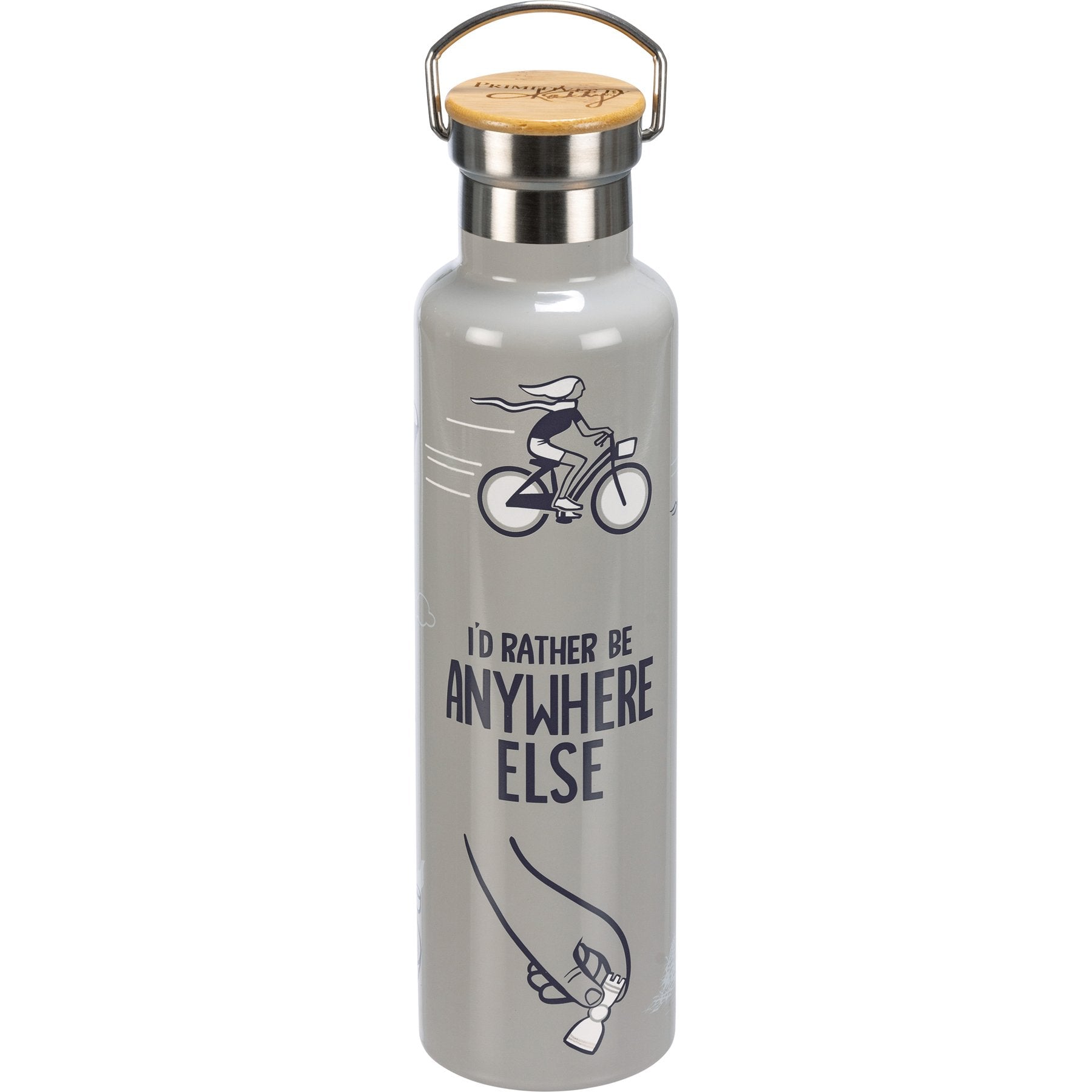 Humorous 'Rather Be Anywhere Else' Insulated Stainless Steel Water Bottle, 25 oz