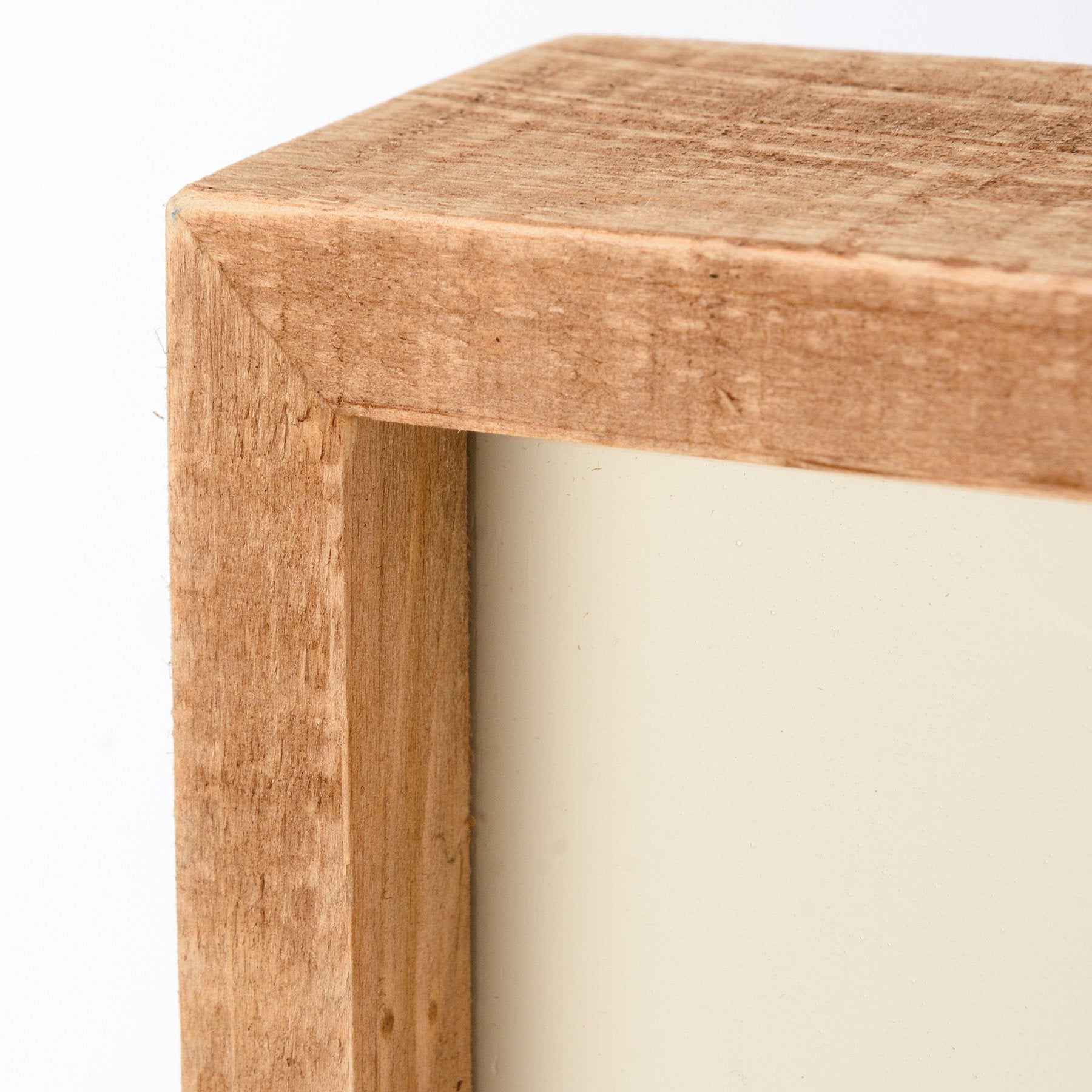 Charming Wooden Inset Box Sign with Family Poem, Cream Background & Natural Wood