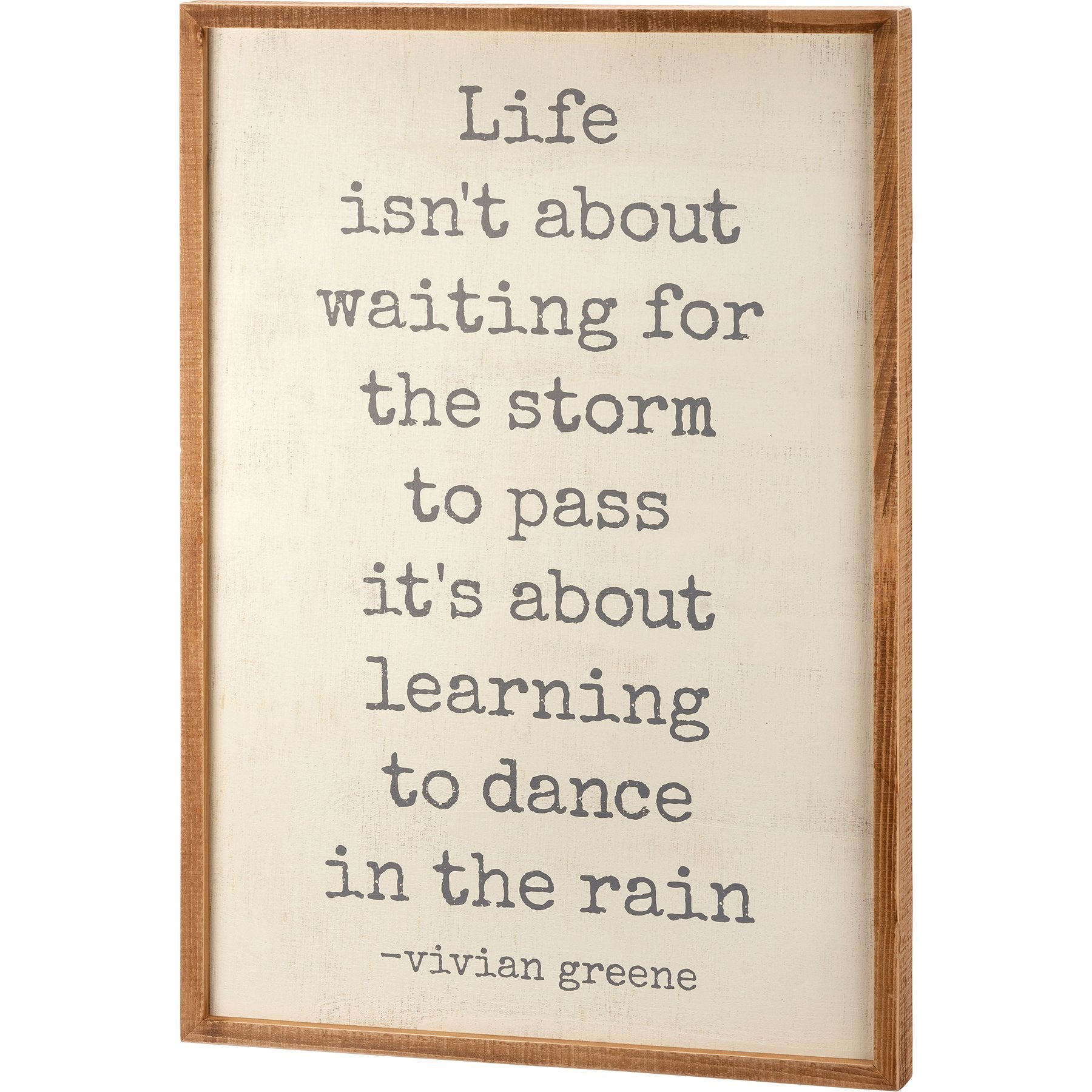 Uplifting 'Dance In The Rain' Wooden Box Sign by Primitives by Kathy