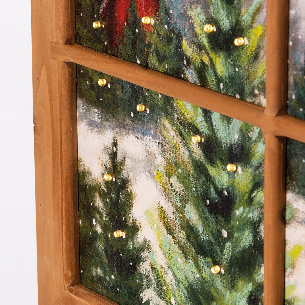 Charming Light-Up Rustic Winter Farm Window Sign with LED Lights & Timer
