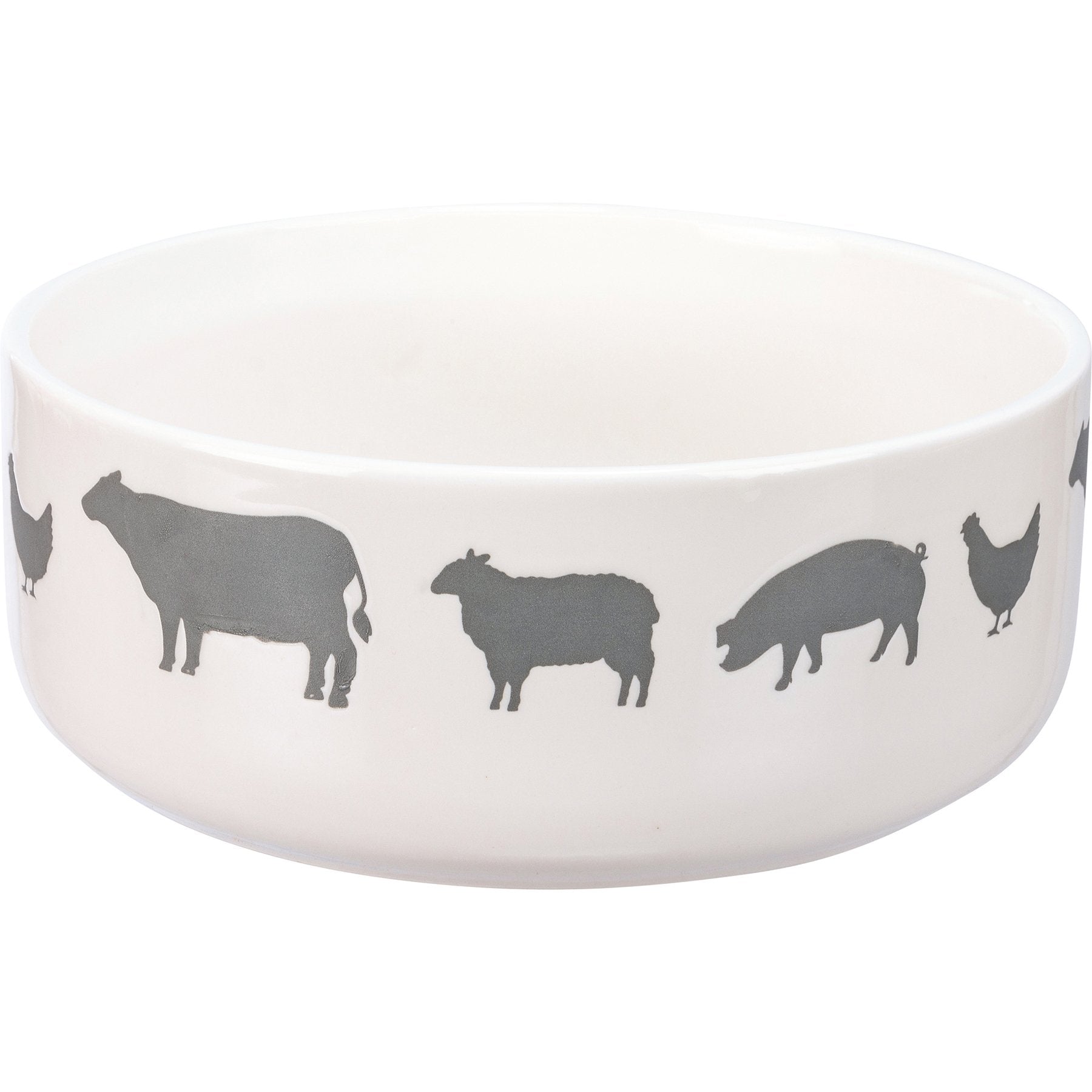 Charming Farm Animals Stoneware Bowl Set - Microwave & Dishwasher Safe, 2-Piece