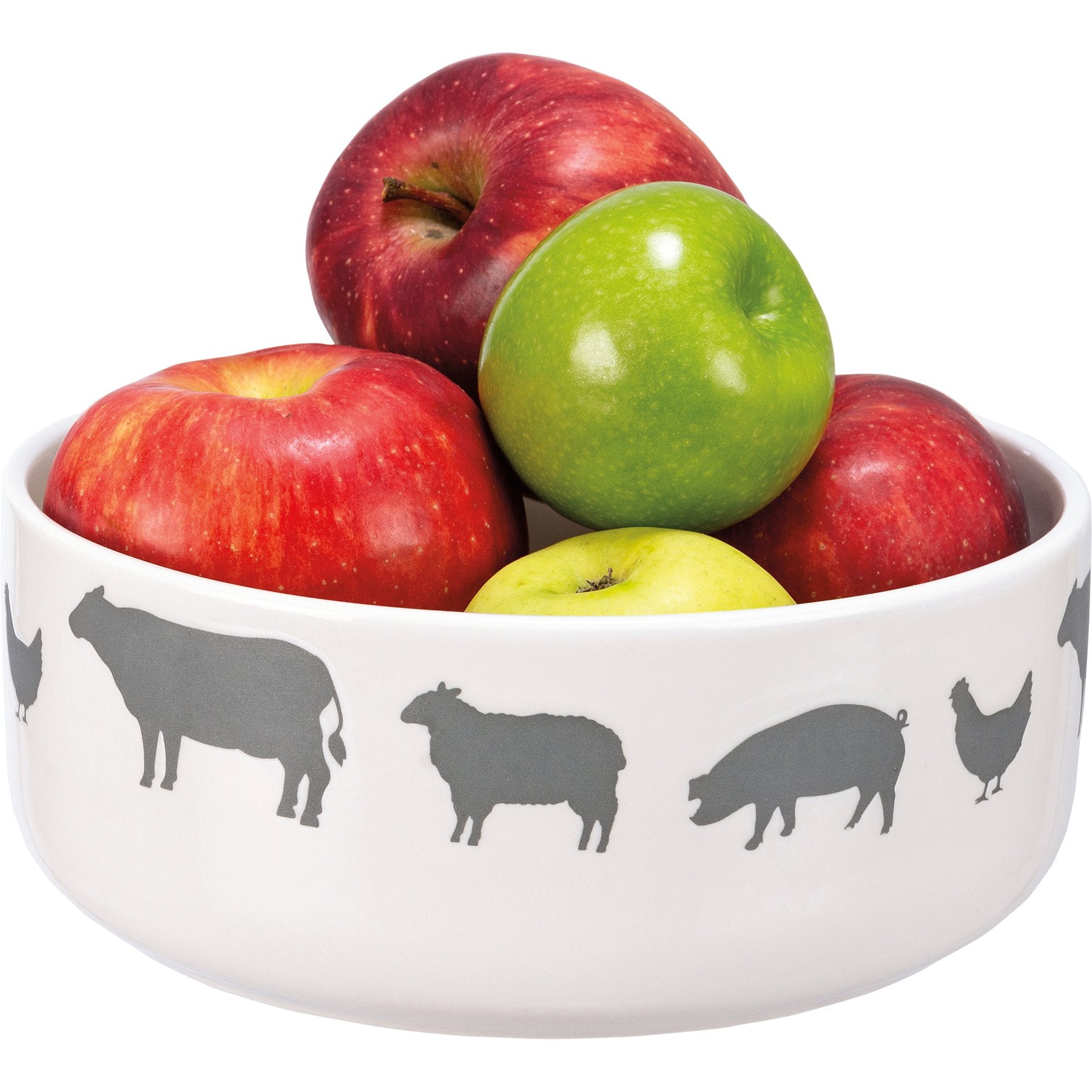 Charming Farm Animals Stoneware Bowl Set - Microwave & Dishwasher Safe, 2-Piece