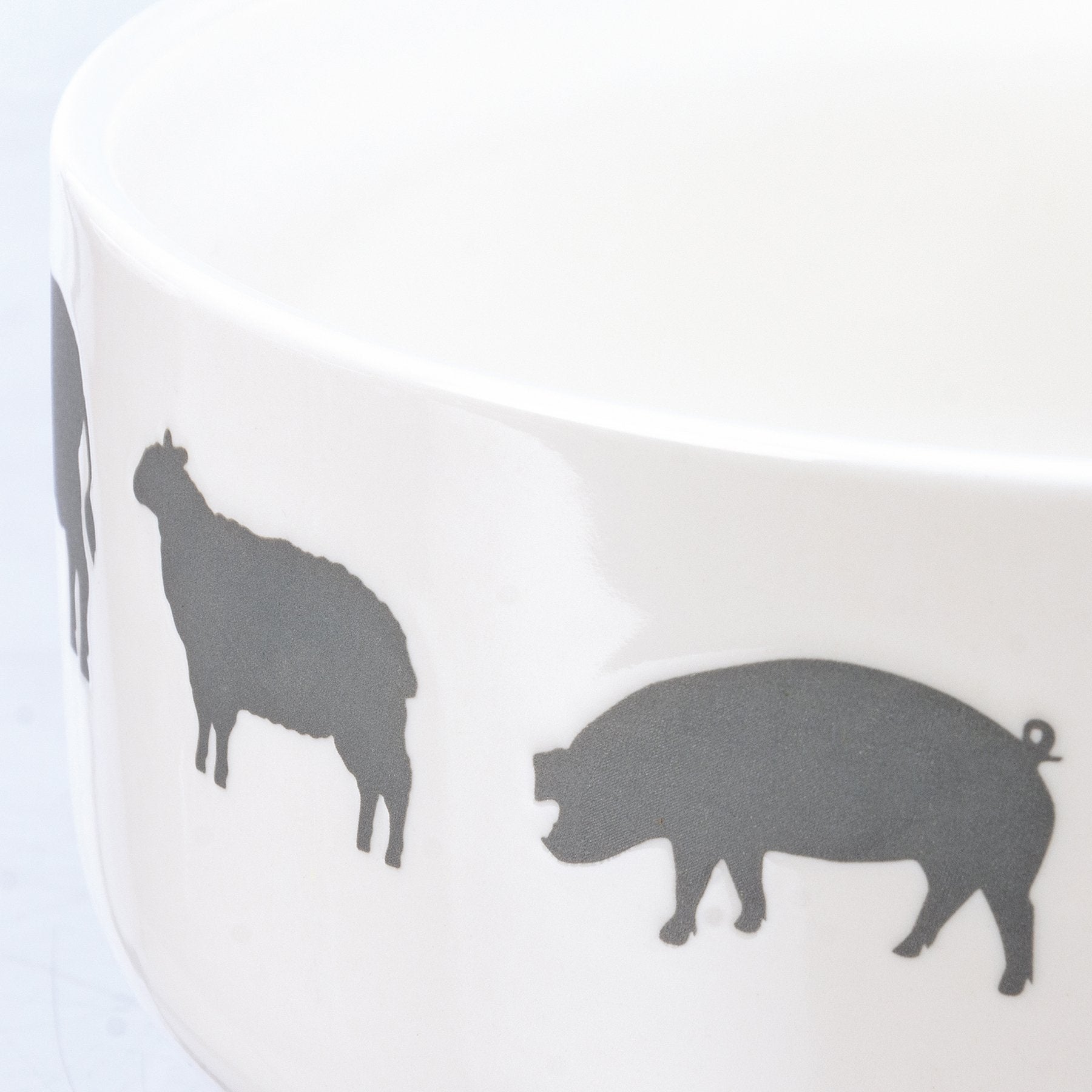 Charming Farm Animals Stoneware Bowl Set - Microwave & Dishwasher Safe, 2-Piece