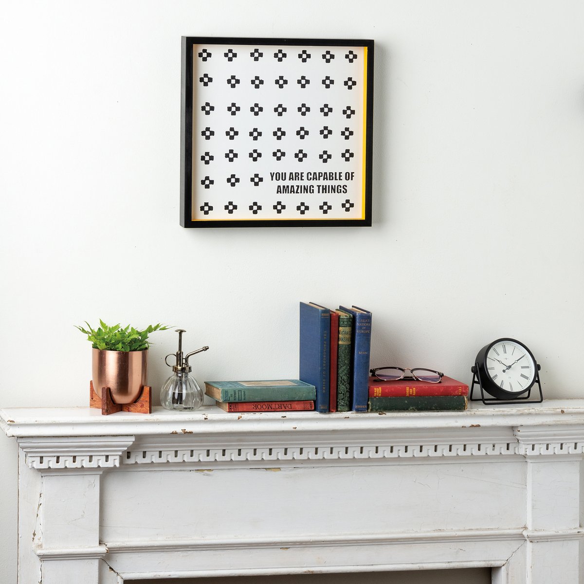Inspiring Wooden Box Sign: You Are Capable Of Amazing Things, Artisanal Home Decor