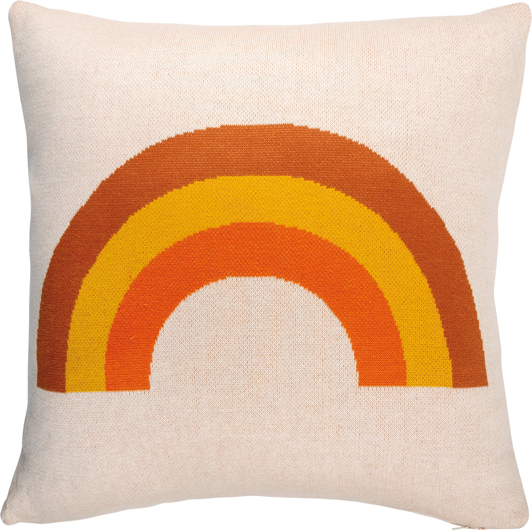 Bohemian Tricolor Rainbow Cotton Pillow - Vibrant Hand Illustrated Home Decor Accent