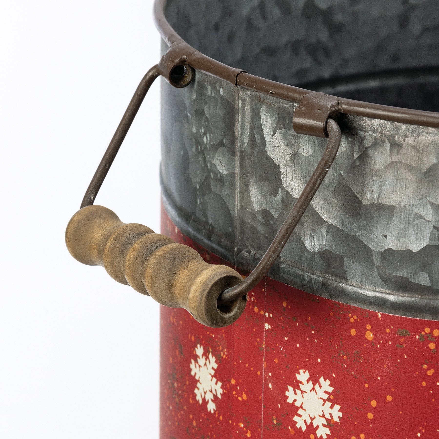 Charming Galvanized Metal Snowman Christmas Buckets - Let It Snow Merry Christmas Decor Set