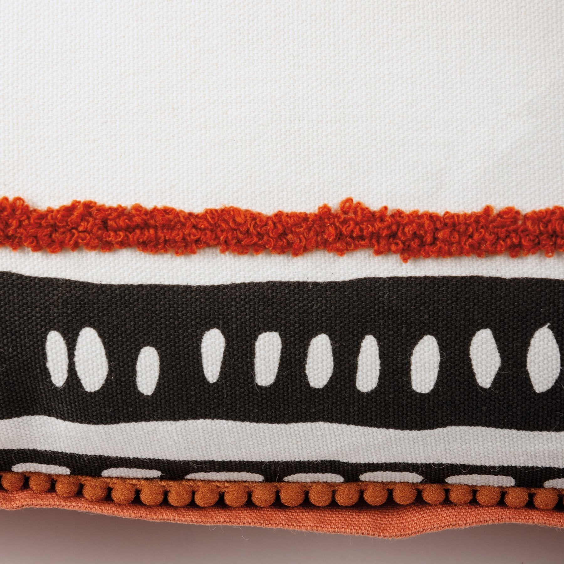 Bohemian Embroidered 'Never Stop Dreaming' Cotton Decorative Accent Pillow with Pom Trim