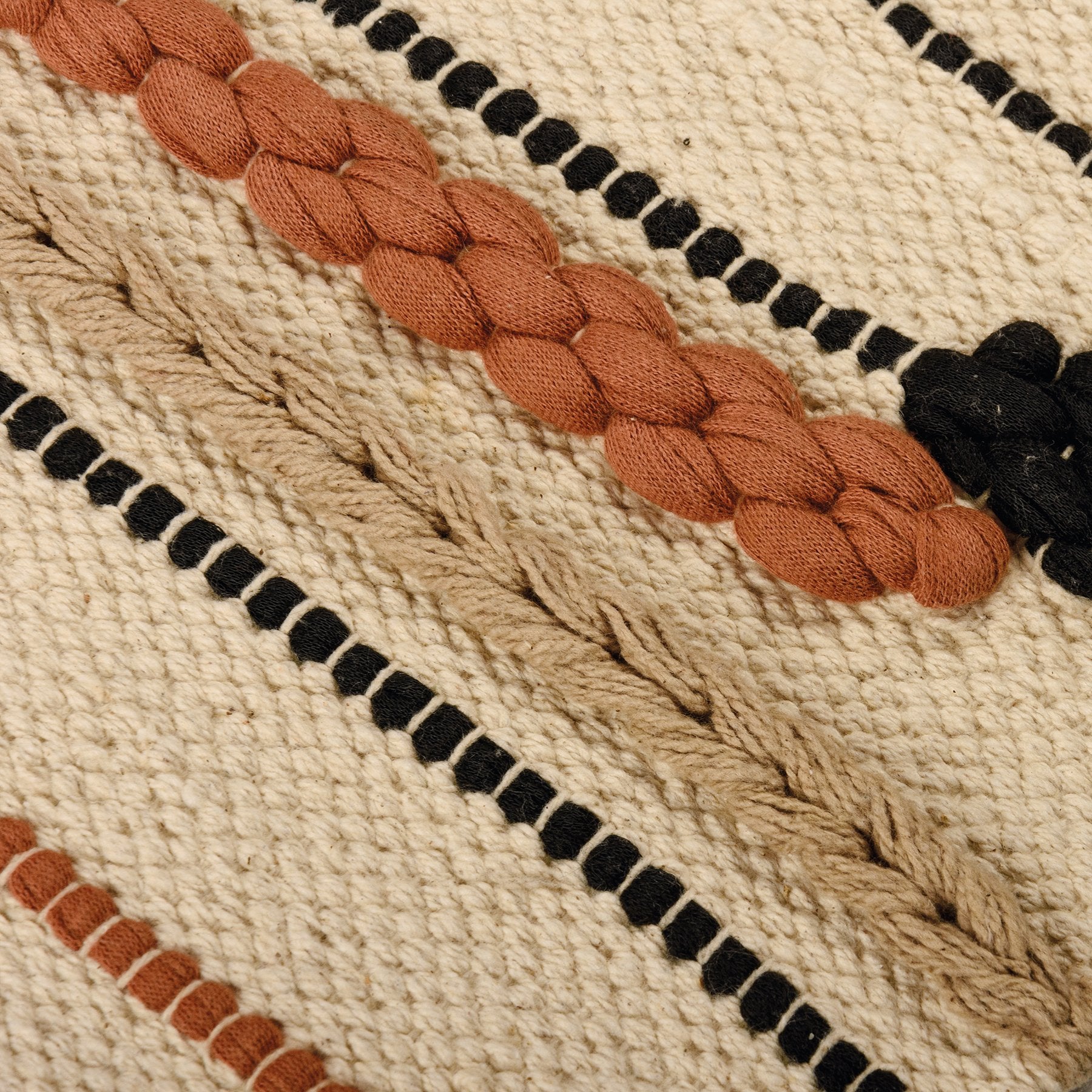 Vibrant Bohemian Woven Cotton Wall Hanging with Fringe & Wood Rod