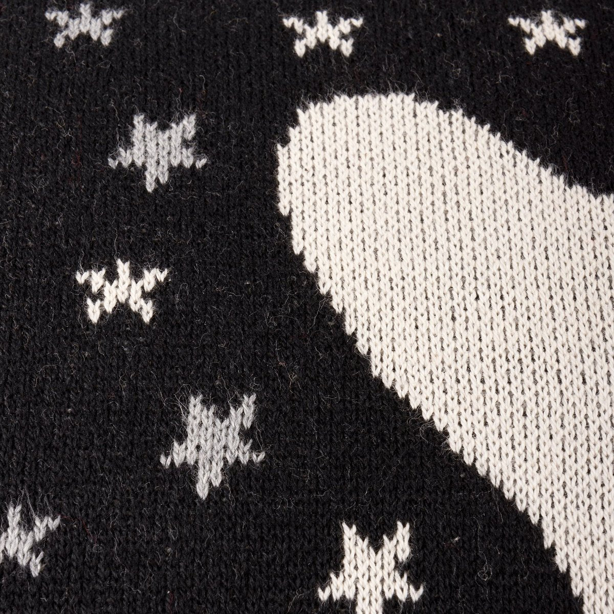 Friendly Ghost Knit Cotton 18x18 Inch Throw Pillow - Spooky Halloween Decor