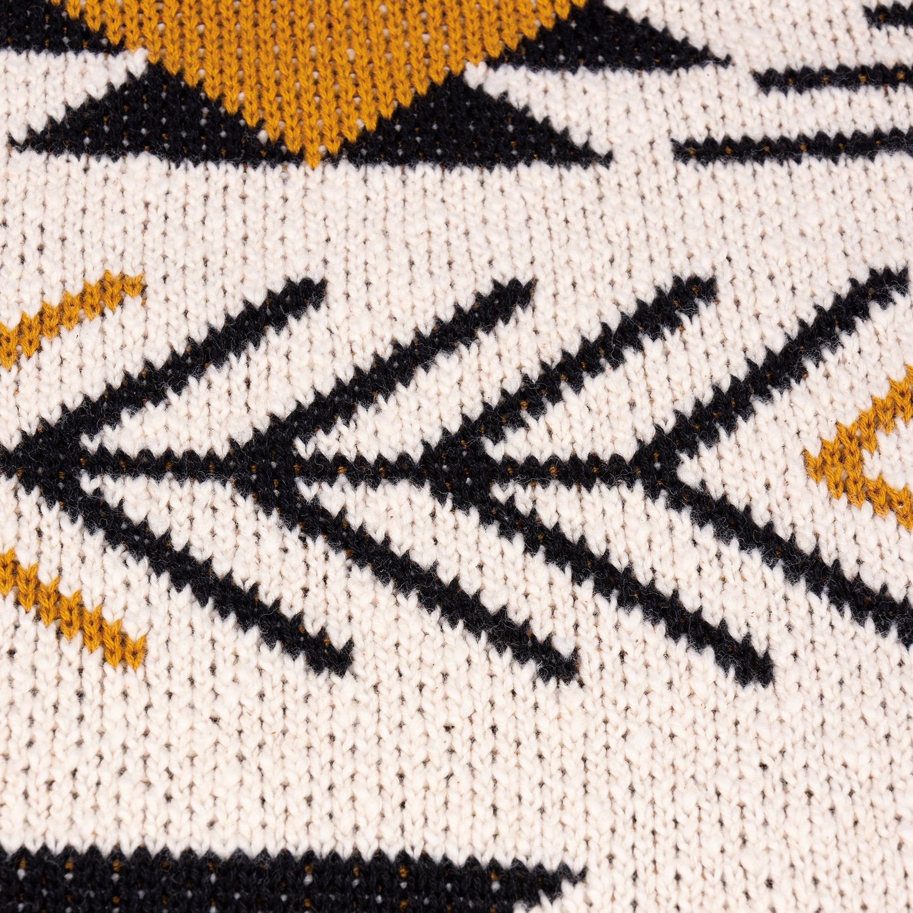 Saffron Black Aztec Knitted Cotton Throw Blanket with Tassels - Artisanal Design