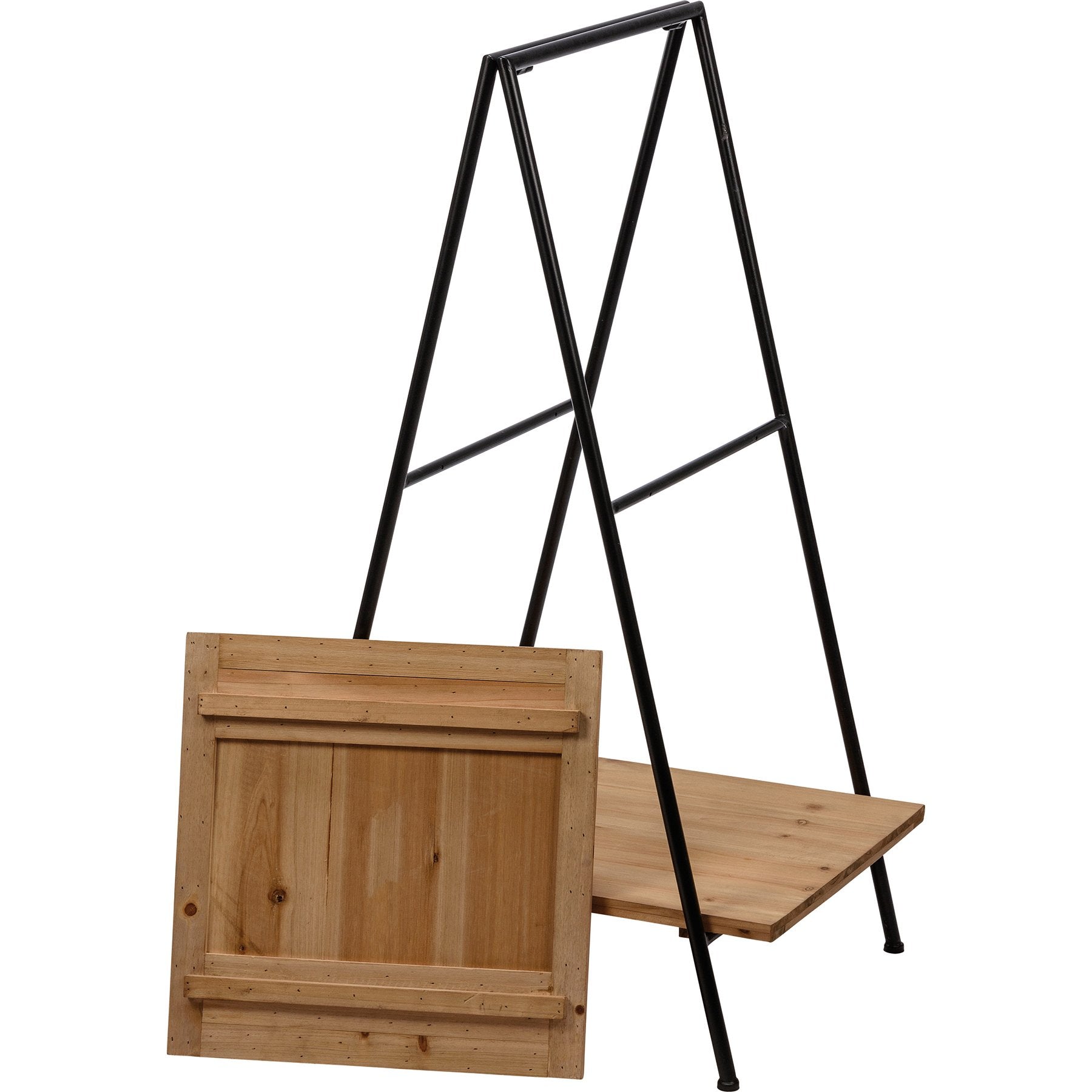 Rustic Farmhouse Style Two-Tiered Wood Ladder Display Tray - Versatile Home Decor