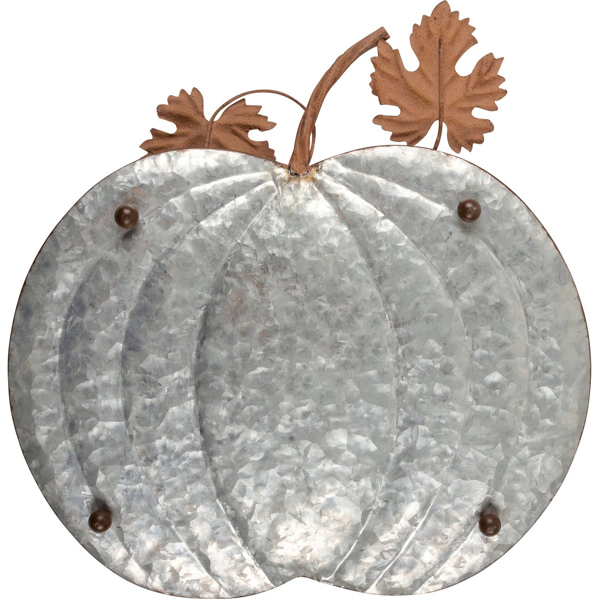 Charming Galvanized Metal Pumpkin Tray Set - Rustic Fall Home Decor Accent