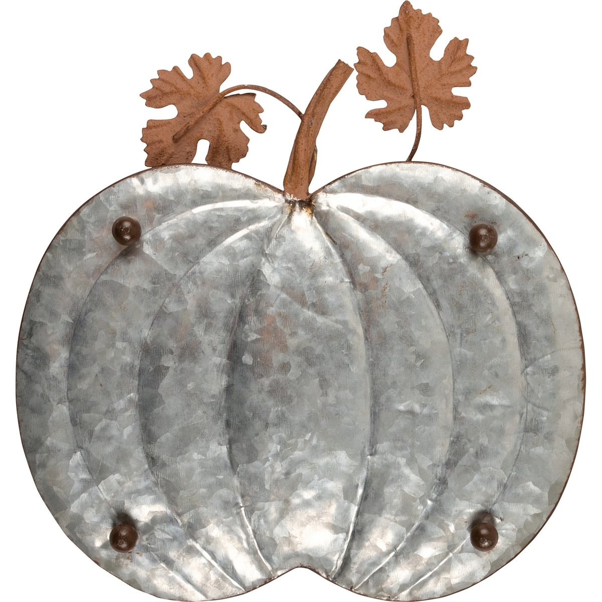 Charming Galvanized Metal Pumpkin Tray Set - Rustic Fall Home Decor Accent