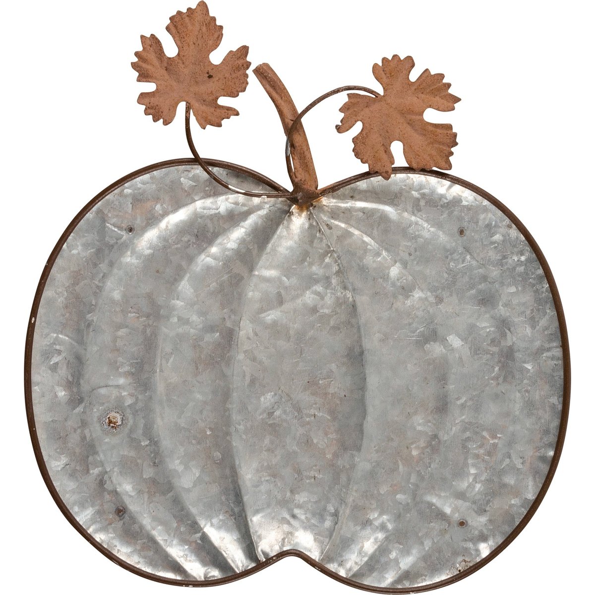Charming Galvanized Metal Pumpkin Tray Set - Rustic Fall Home Decor Accent