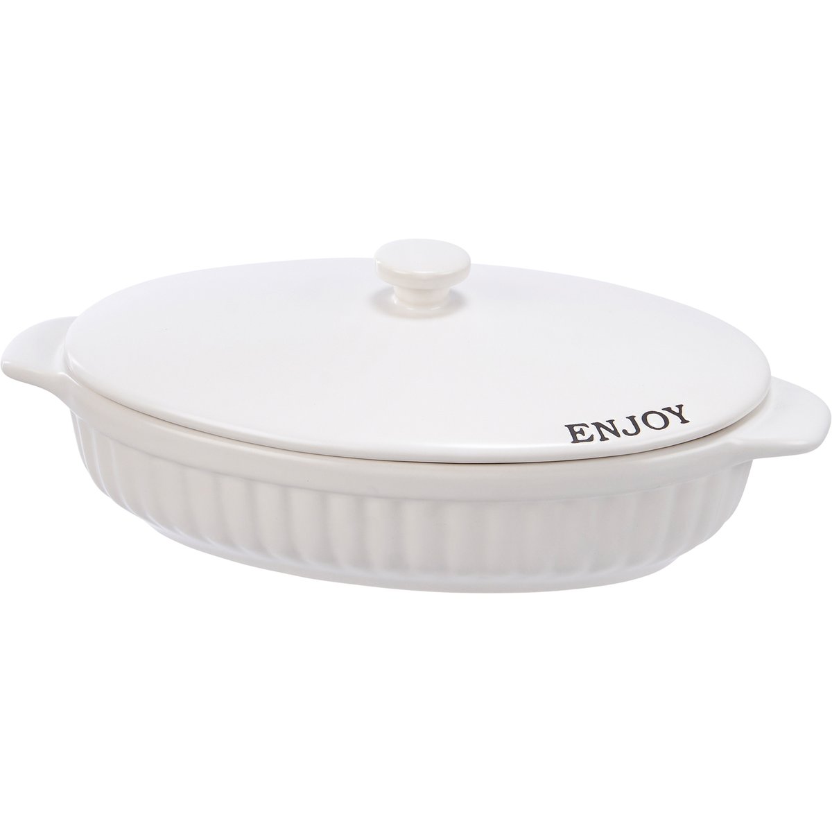 Stoneware Covered Casserole Baking Dish Set with Sentiments - 3-Piece Farmhouse Style