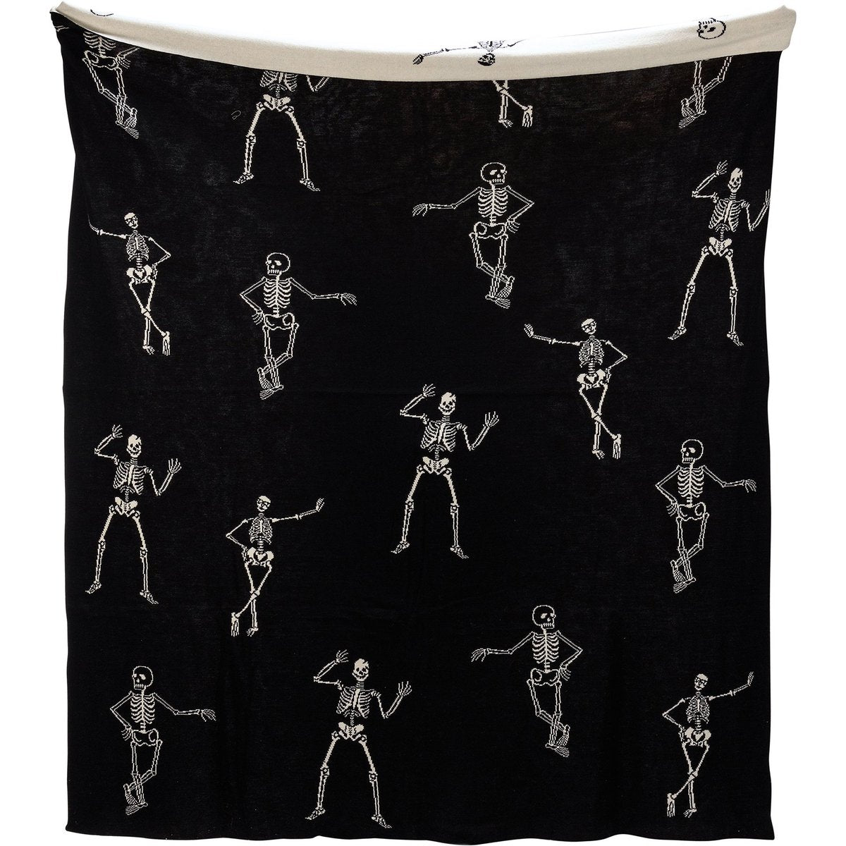 Primitives by Kathy Spooky Skeleton Knit Cotton Throw Blanket for Halloween Decor