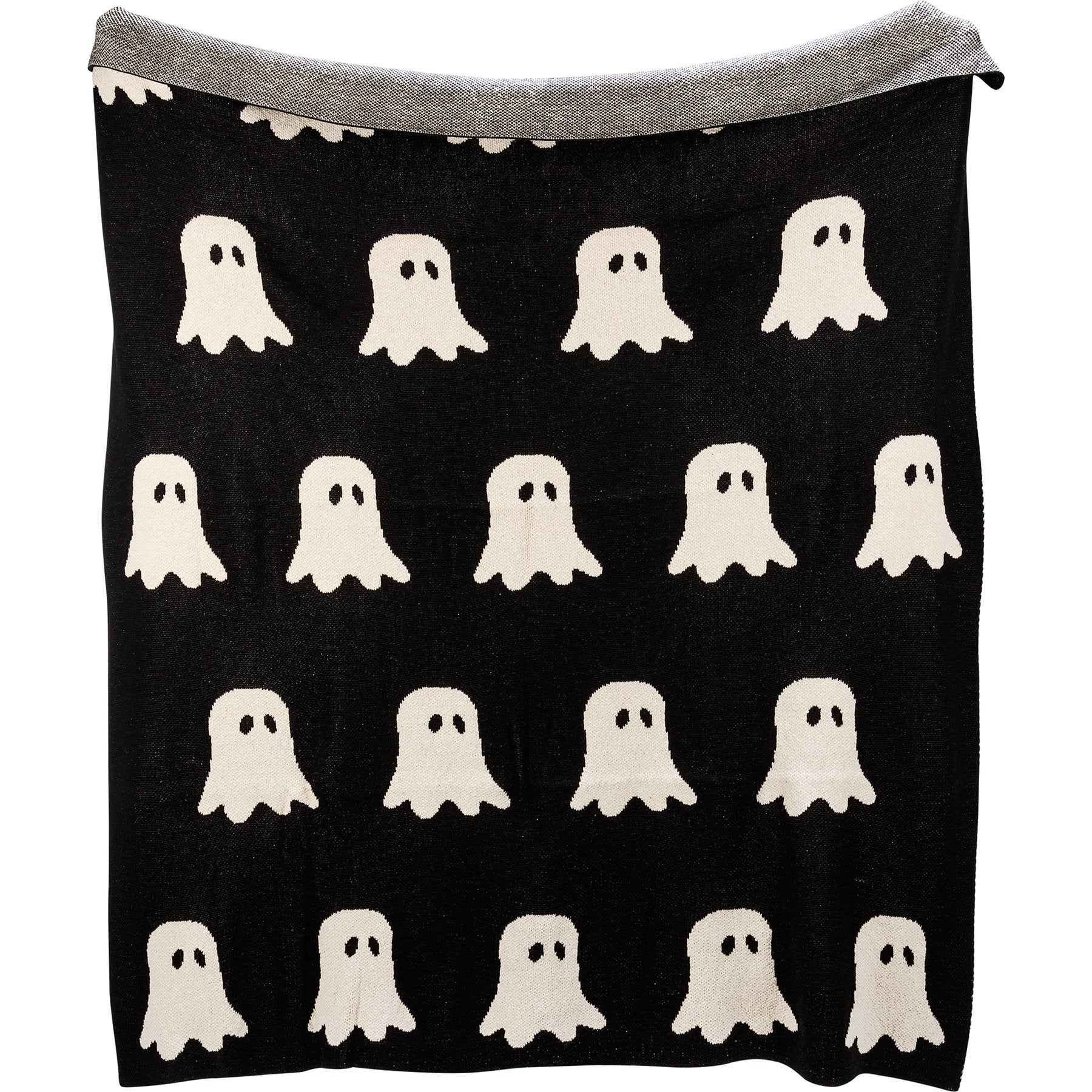 Cozy Spooky Ghosts Knitted Cotton Throw Blanket Halloween Home Decor