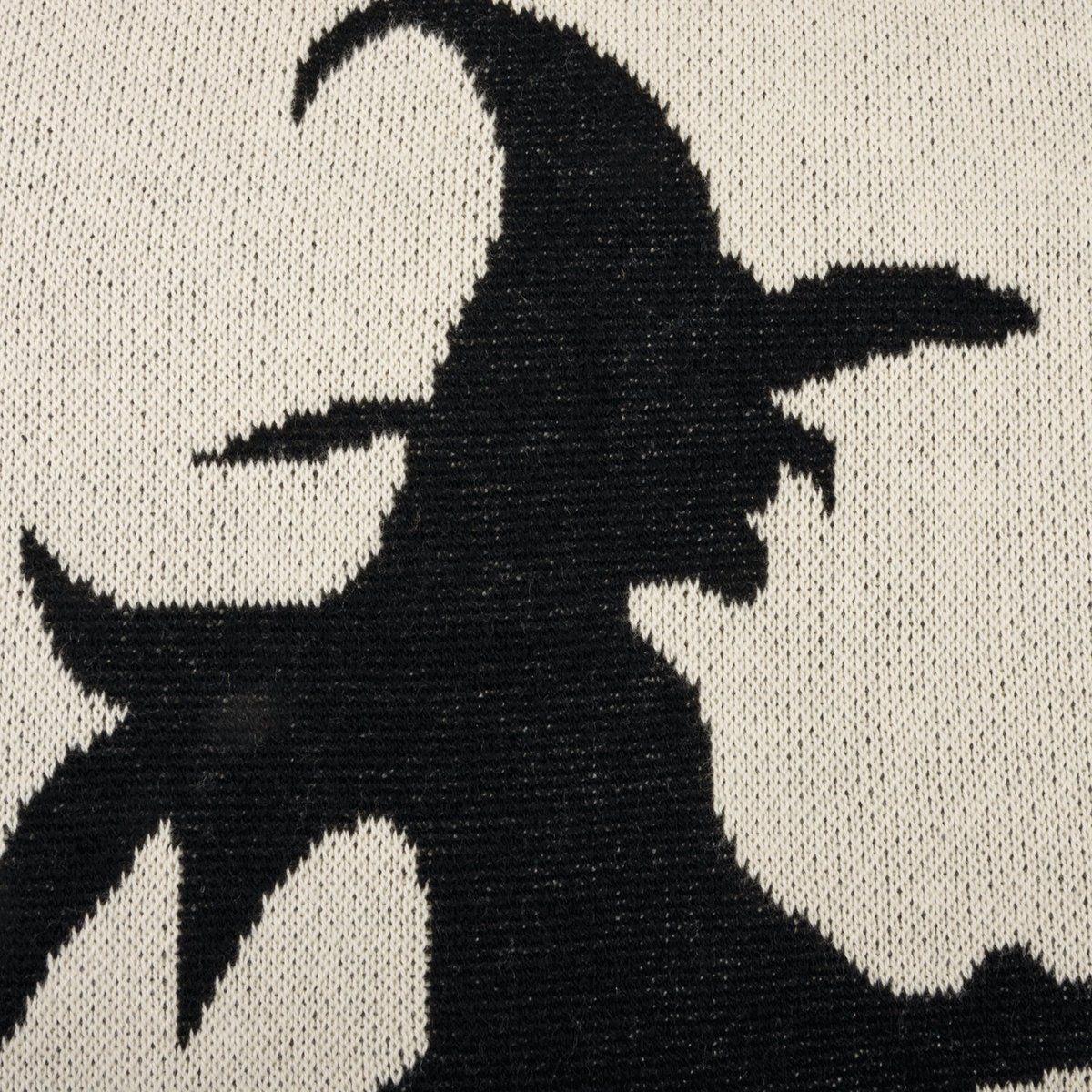Charming Halloween Witch Silhouette Cotton Pillow with Zippered Cover & Polyester Fill