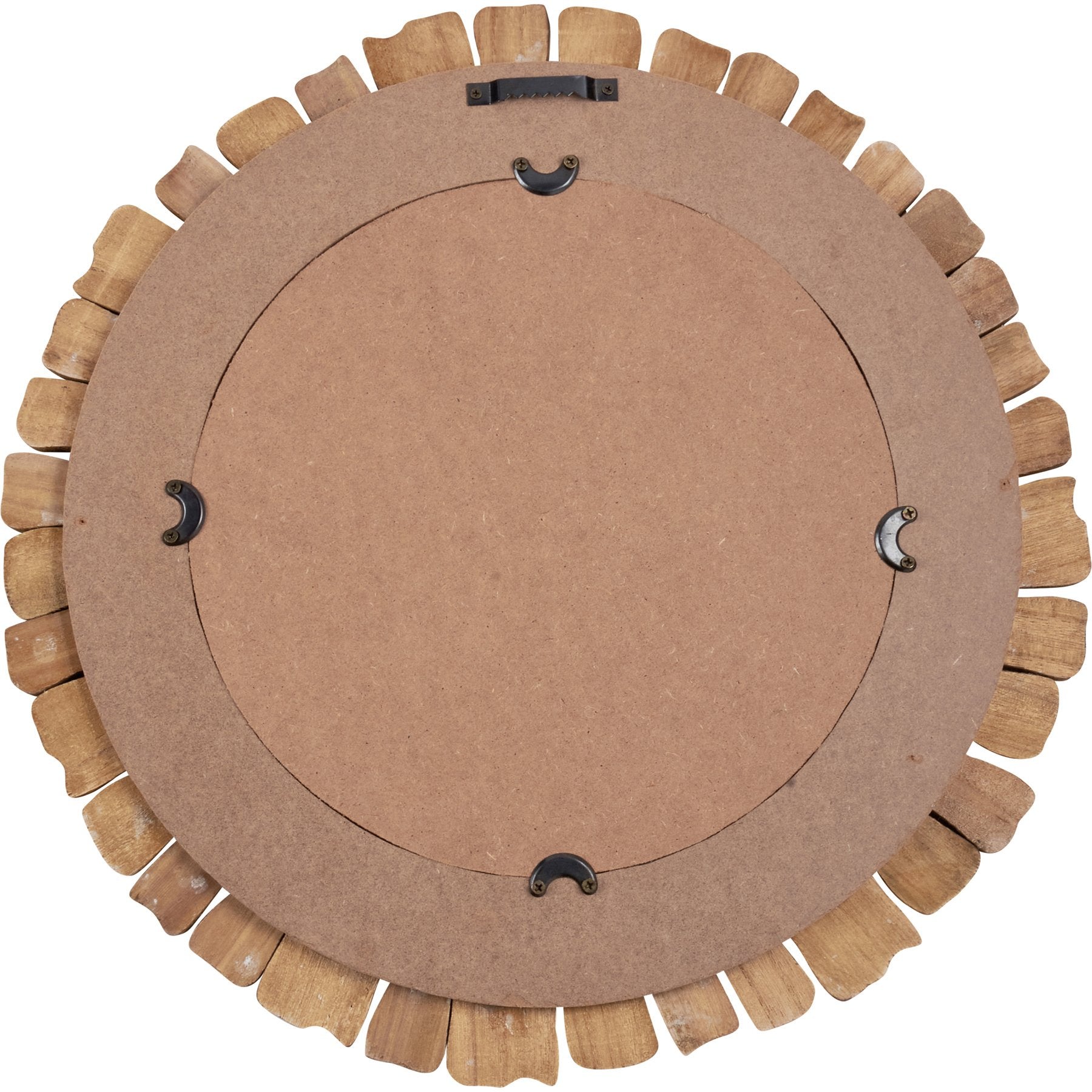 Rustic Coastal Driftwood Round Wall Mirror - Decorative Home Accent