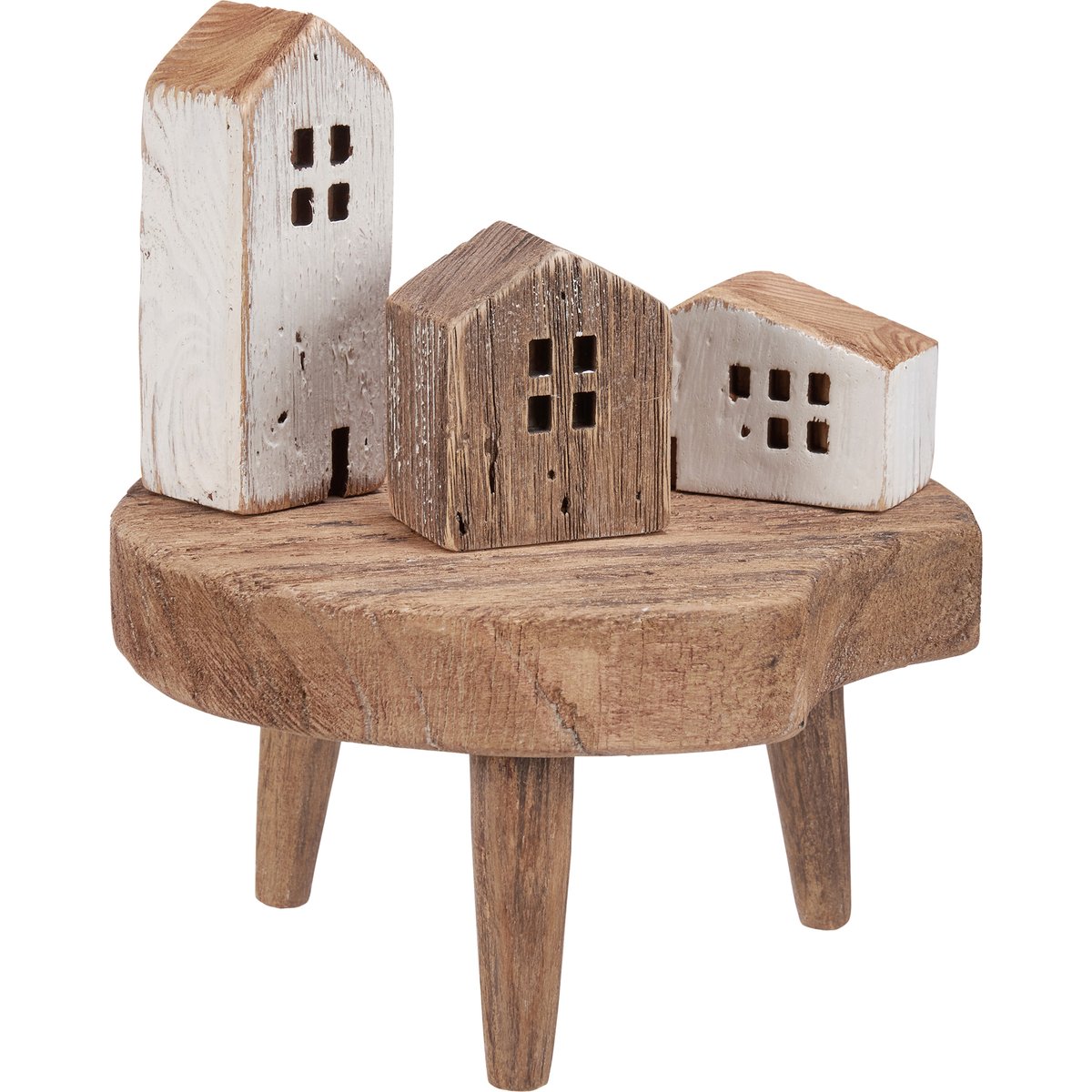 Charming Rustic Wood Beach Stool Sitter for Coastal Home Decor