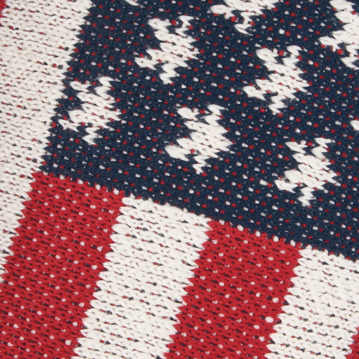 Americana Rustic Flag Knitted Cotton Pillow - Double-Sided Patriotic Home Decor