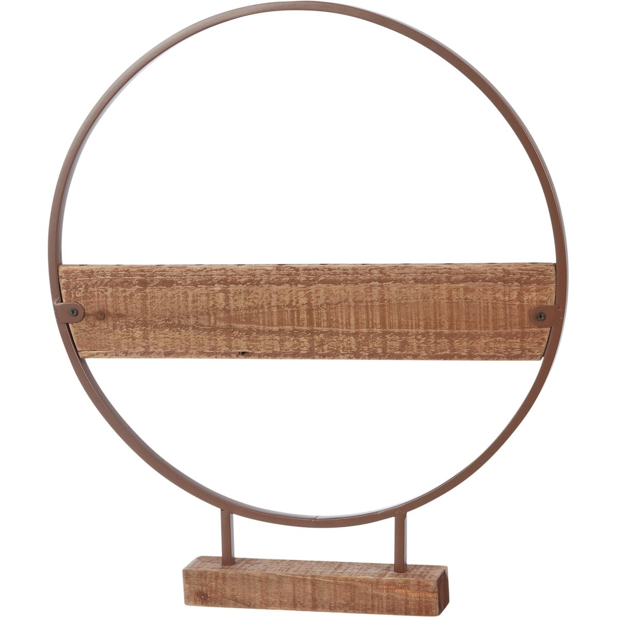 Rustic Wildflowers Flower Holder: Metal Ring, Wood Base Floral Display