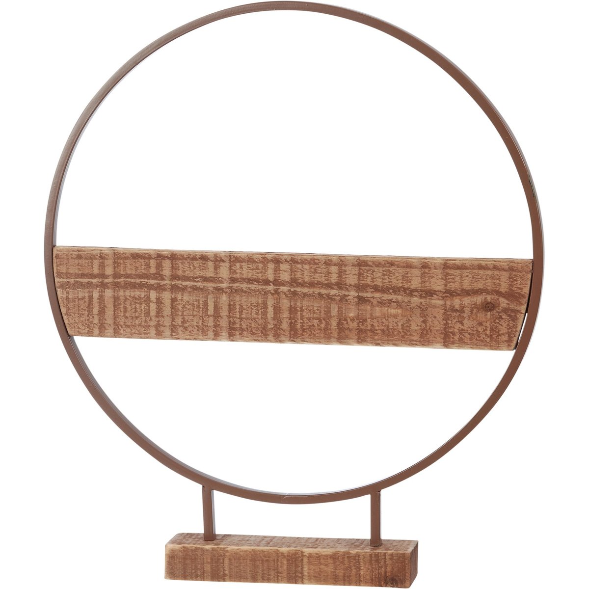 Rustic Wildflowers Flower Holder: Metal Ring, Wood Base Floral Display