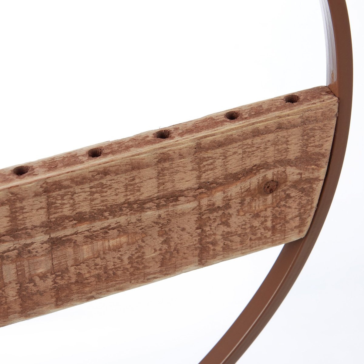 Rustic Wildflowers Flower Holder: Metal Ring, Wood Base Floral Display