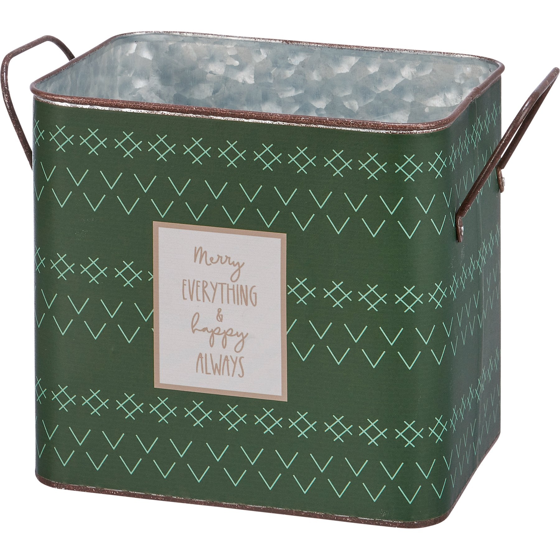 Charming Winter Blessings Metal Bin Set - Double-Sided Holiday Home Decor
