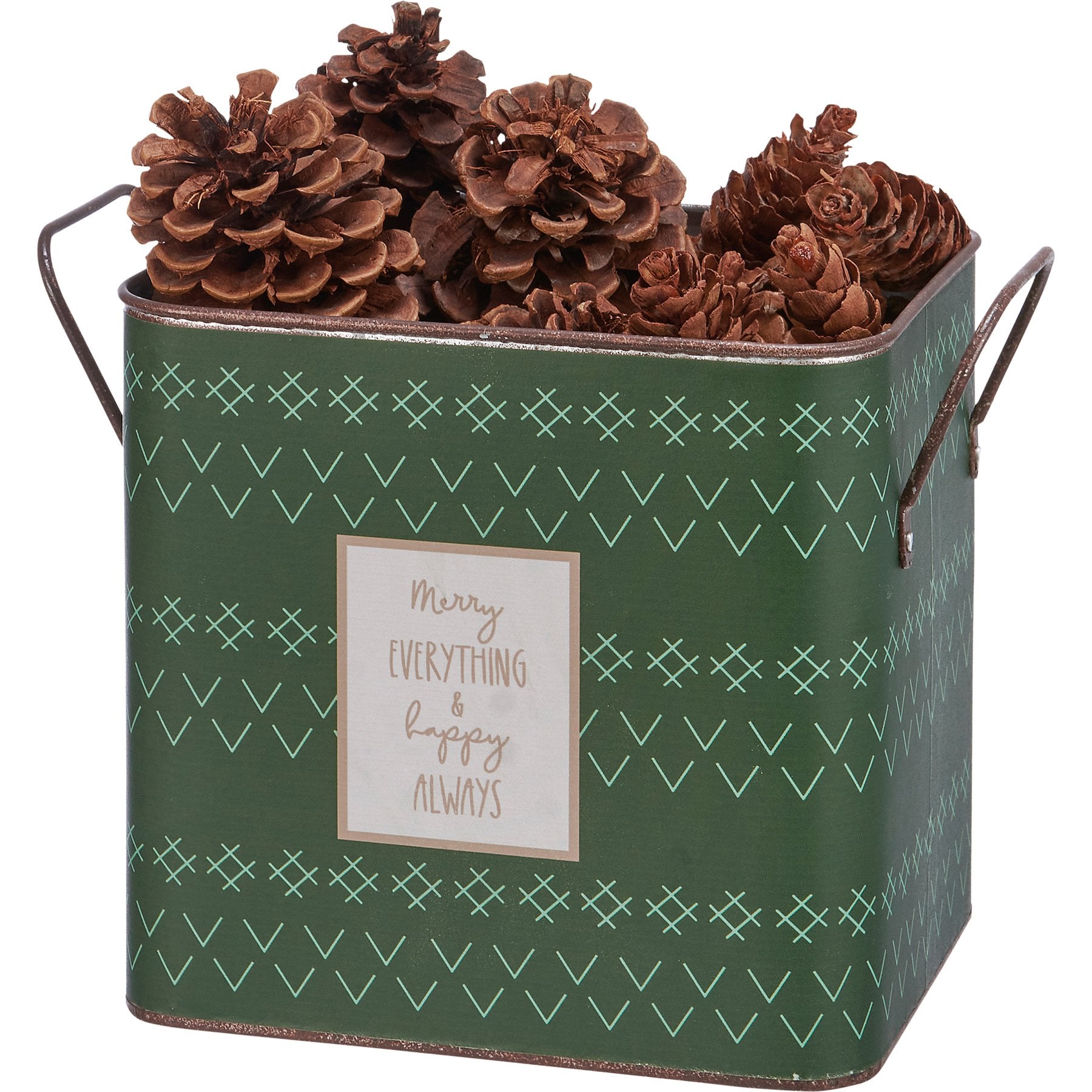 Charming Winter Blessings Metal Bin Set - Double-Sided Holiday Home Decor