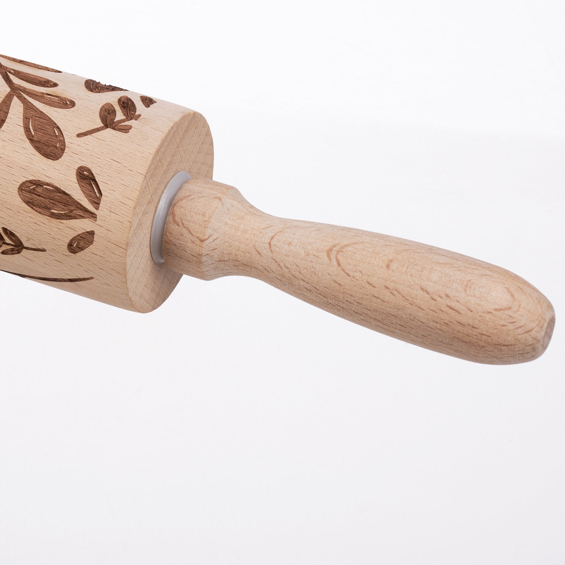 Charming Butterfly Floral Embossed Wooden Rolling Pin for Delightful Baking
