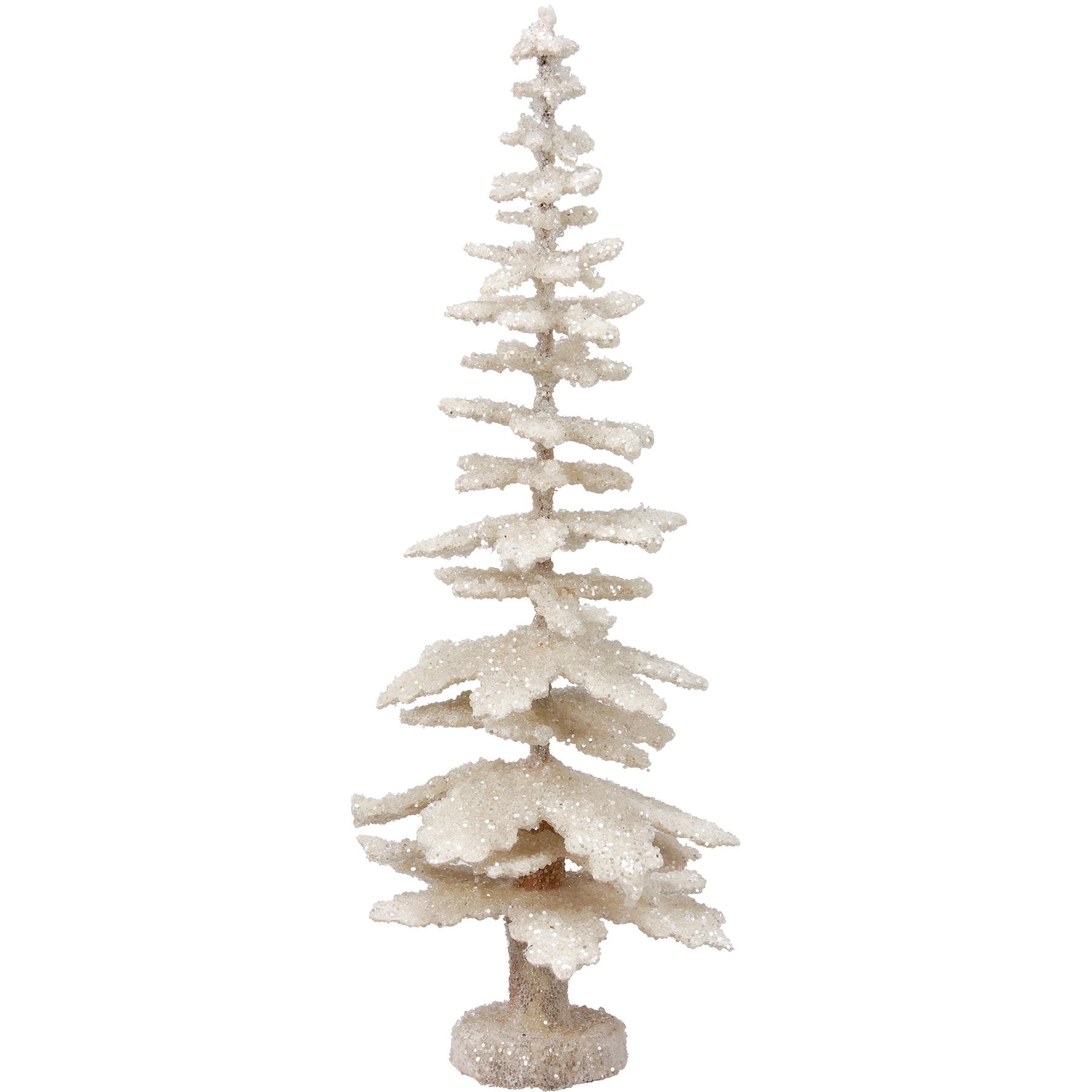 Elegant Shimmering Glitter Christmas Tree Set - Festive White Holiday Decor