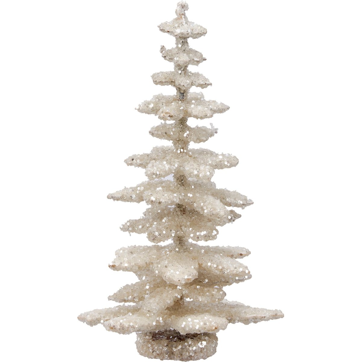 Elegant Shimmering Glitter Christmas Tree Set - Festive White Holiday Decor