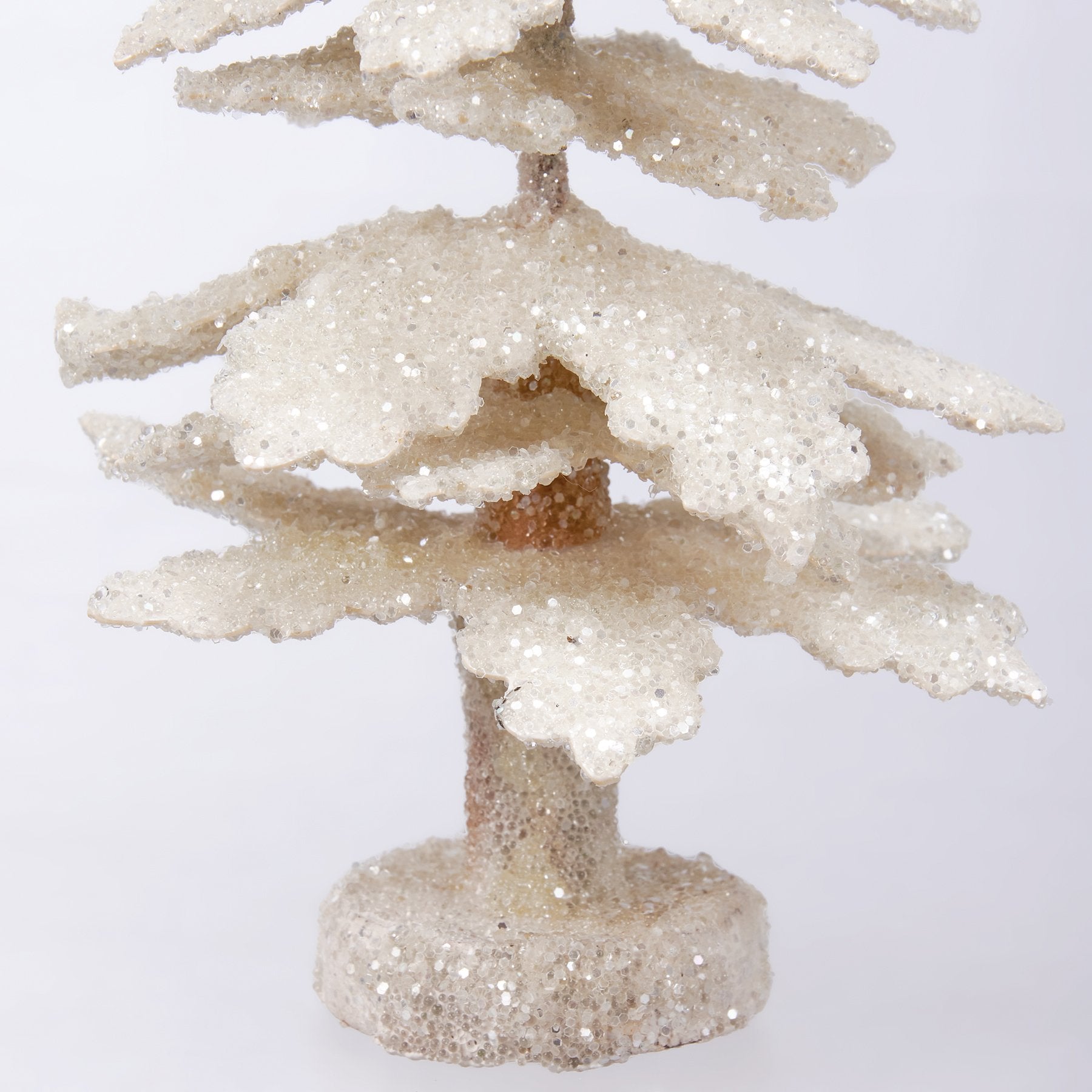 Elegant Shimmering Glitter Christmas Tree Set - Festive White Holiday Decor
