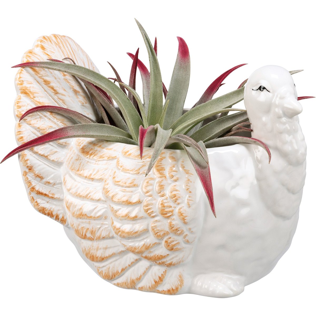 Elegant Ceramic Turkey Planter for Fall Harvest Holiday Home Decor