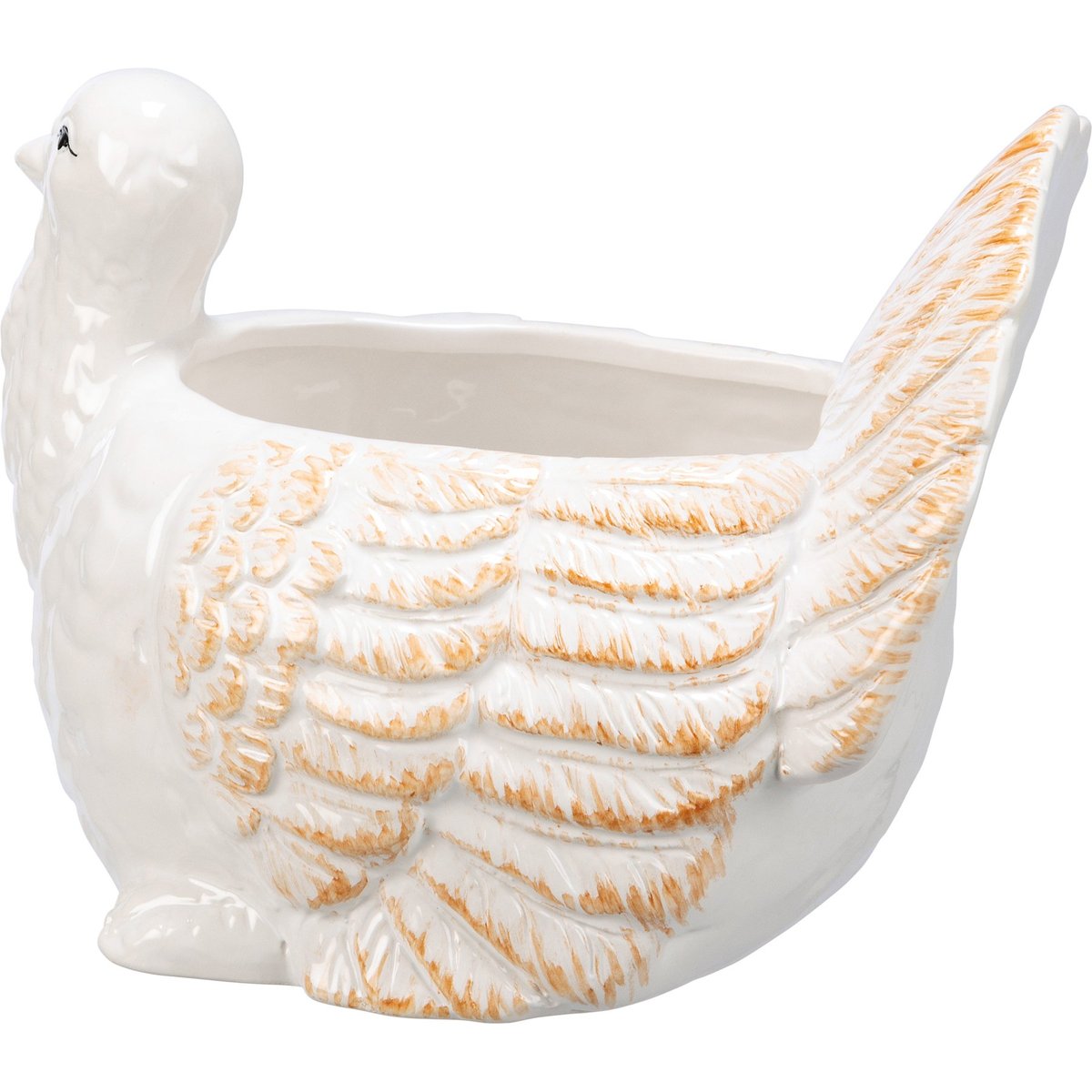 Elegant Ceramic Turkey Planter for Fall Harvest Holiday Home Decor