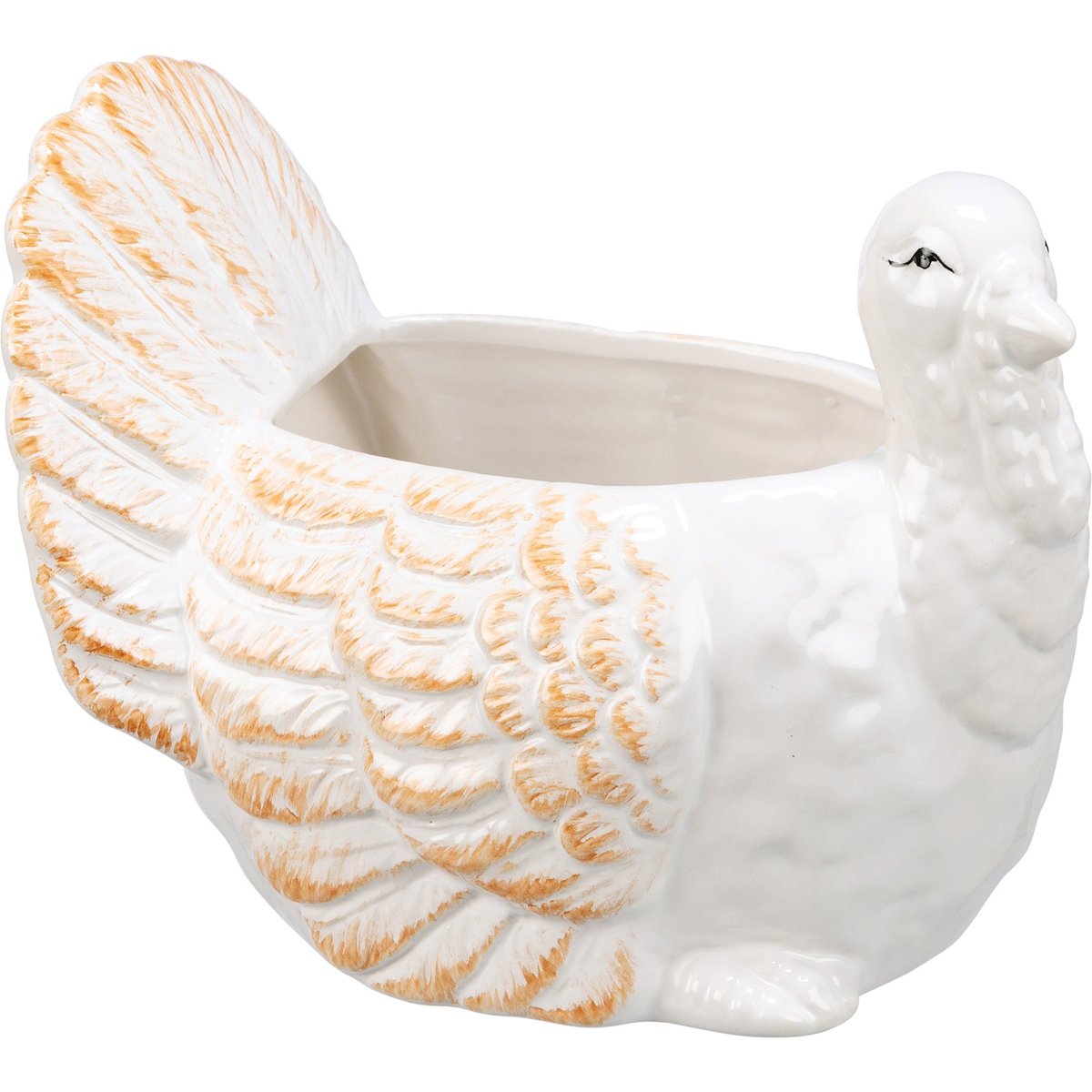 Elegant Ceramic Turkey Planter for Fall Harvest Holiday Home Decor
