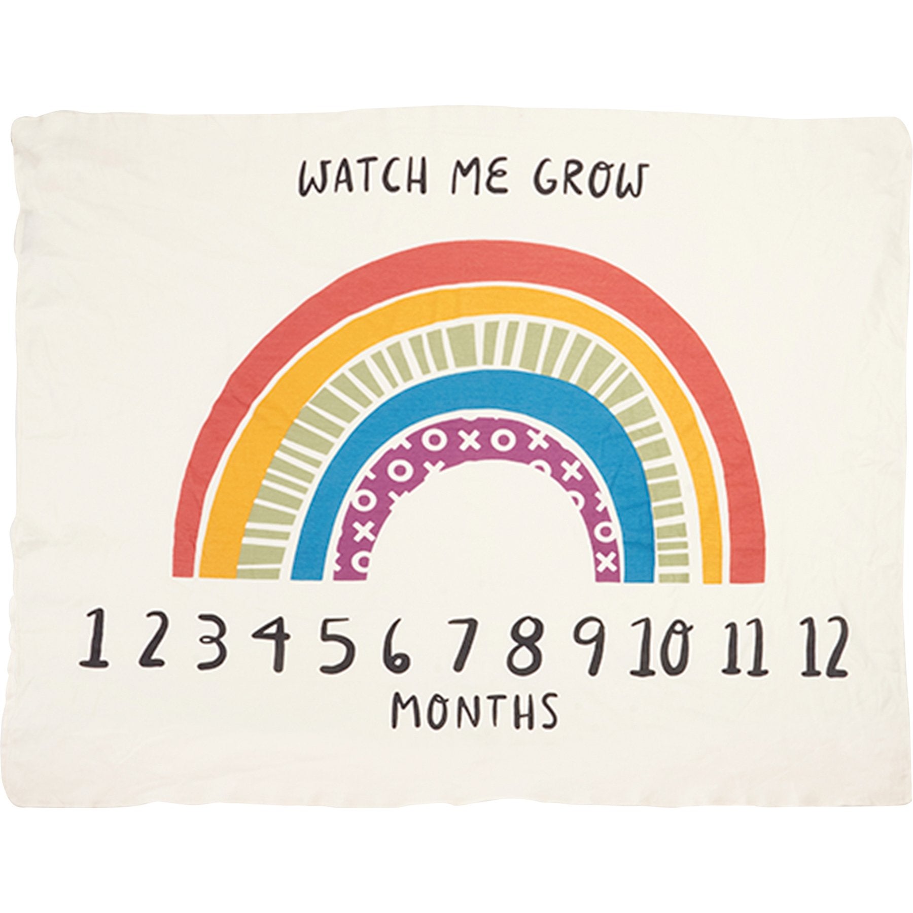 Charming Rainbow Baby Milestone Blanket - Soft Cotton 'Watch Me Grow' Photo Prop