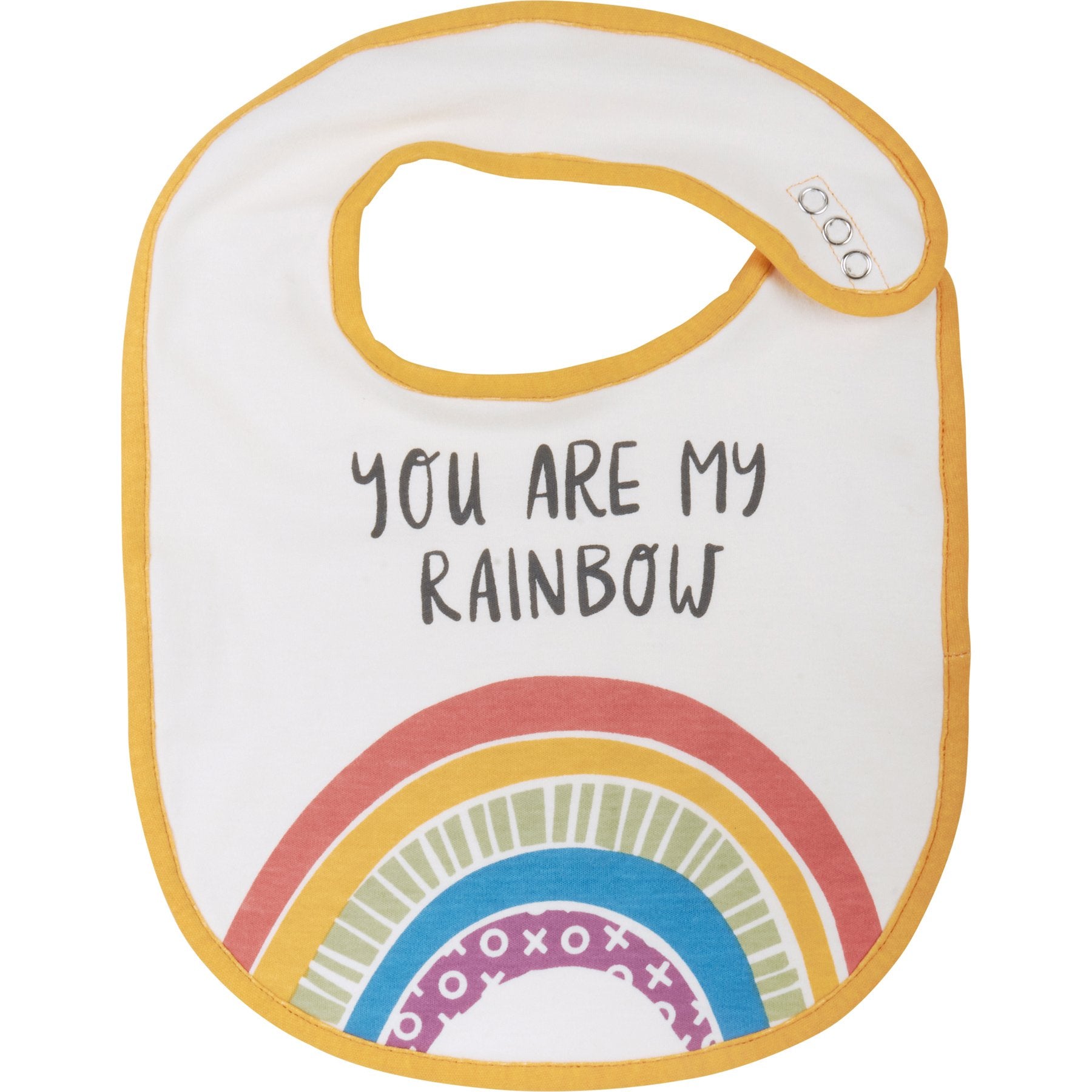 Adorable Cotton Rainbow Baby Bib Set with Snap Closure, 2-Pack for Infants