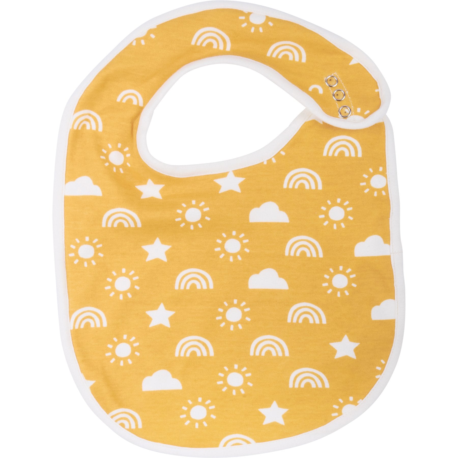 Adorable Cotton Rainbow Baby Bib Set with Snap Closure, 2-Pack for Infants