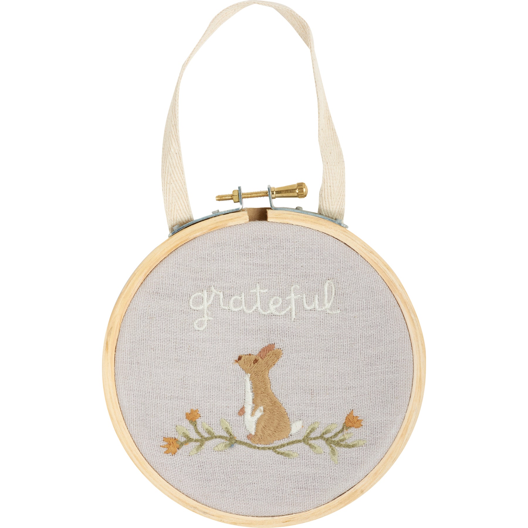 Charming Autumn Embroidered Hoop Set: Grateful Thankful Blessed Woodland Decor