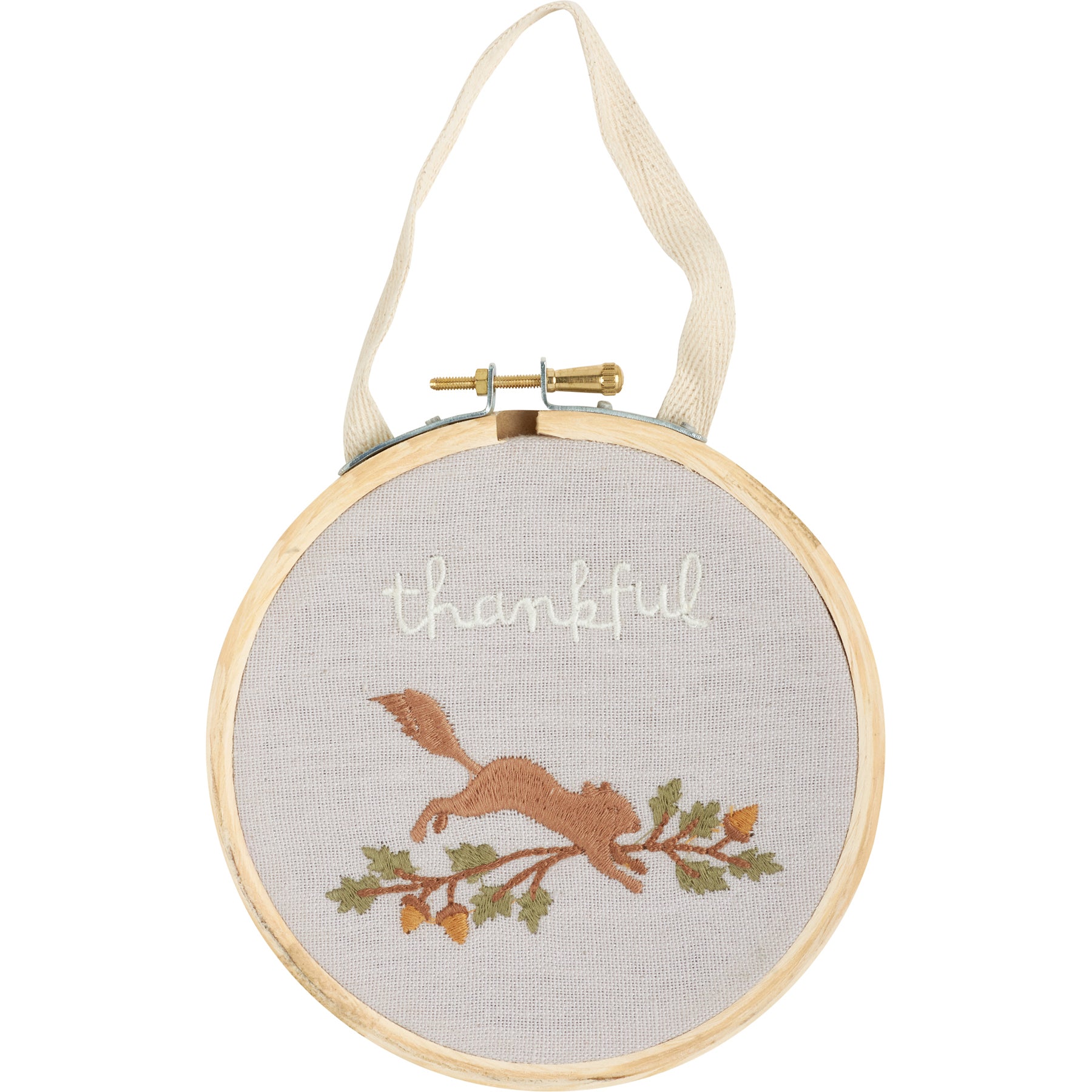 Charming Autumn Embroidered Hoop Set: Grateful Thankful Blessed Woodland Decor