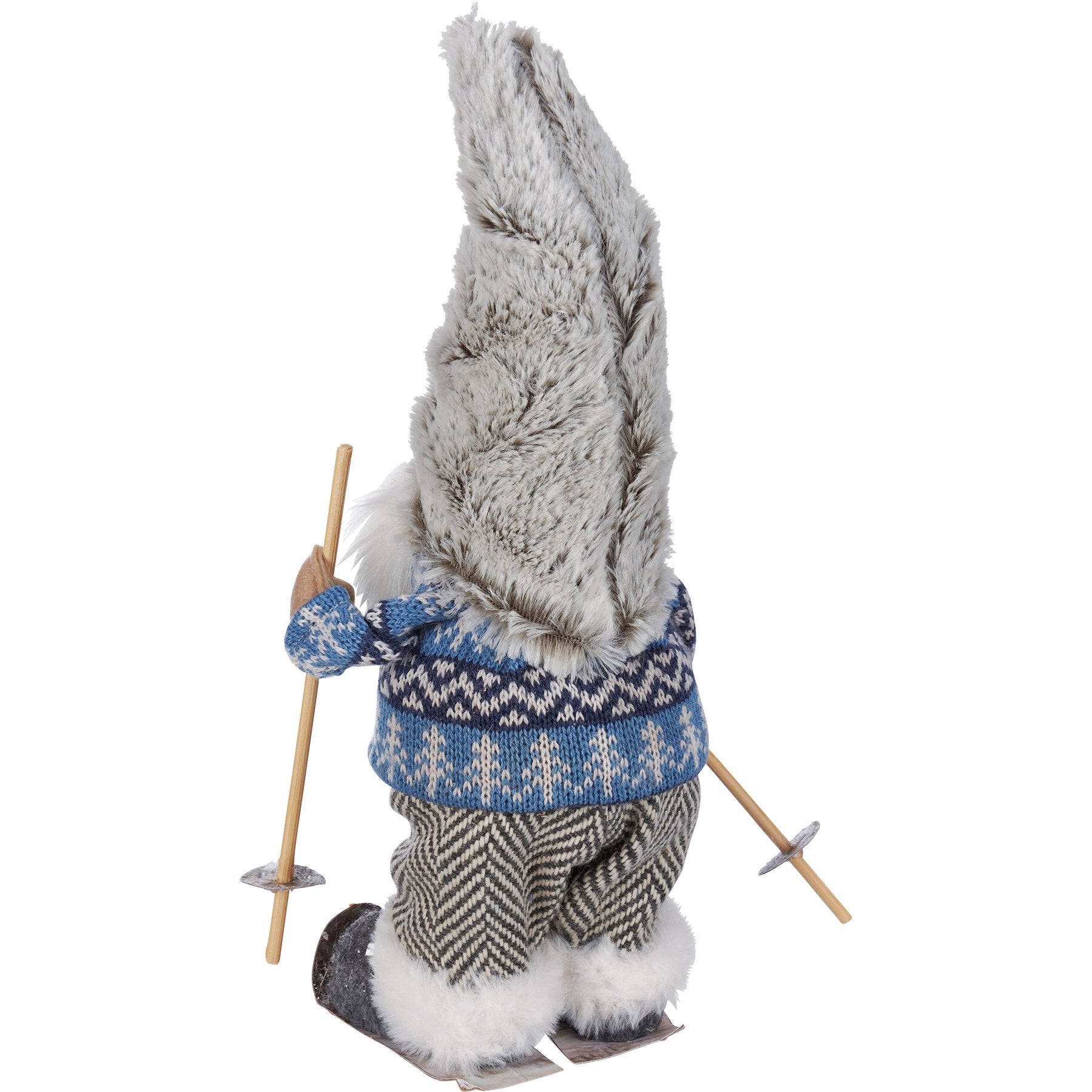 Whimsical Winter Skiing Gnome Sitter Figurine - Festive Holiday Home Decor Accent