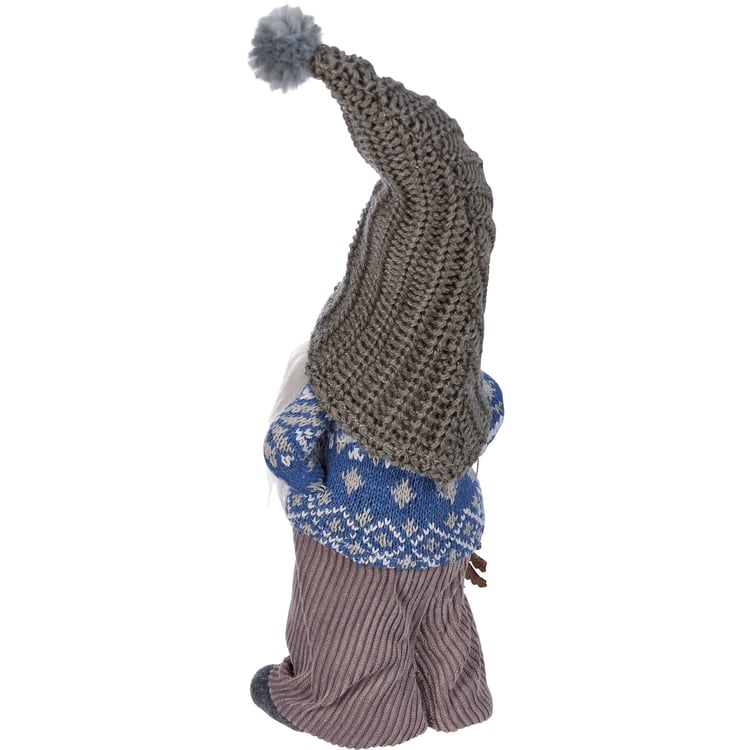 Charming Standing Gray Winter Gnome Sitter Holiday Home Decor Accent