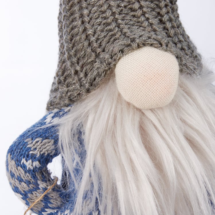 Charming Standing Gray Winter Gnome Sitter Holiday Home Decor Accent