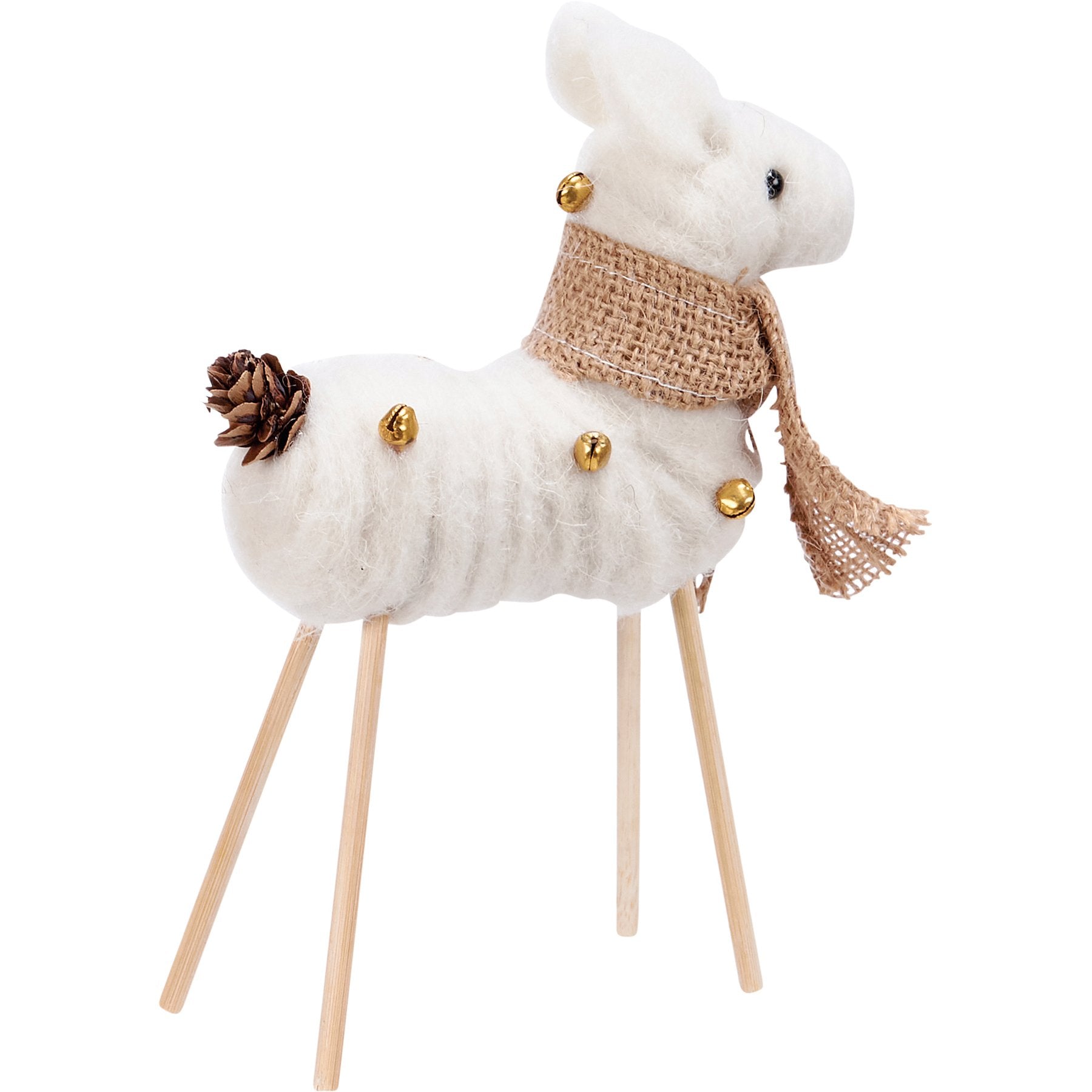 Boho Cream Deer Critter Set: Woodland Antlers, Pinecone Tails, Burlap Accents