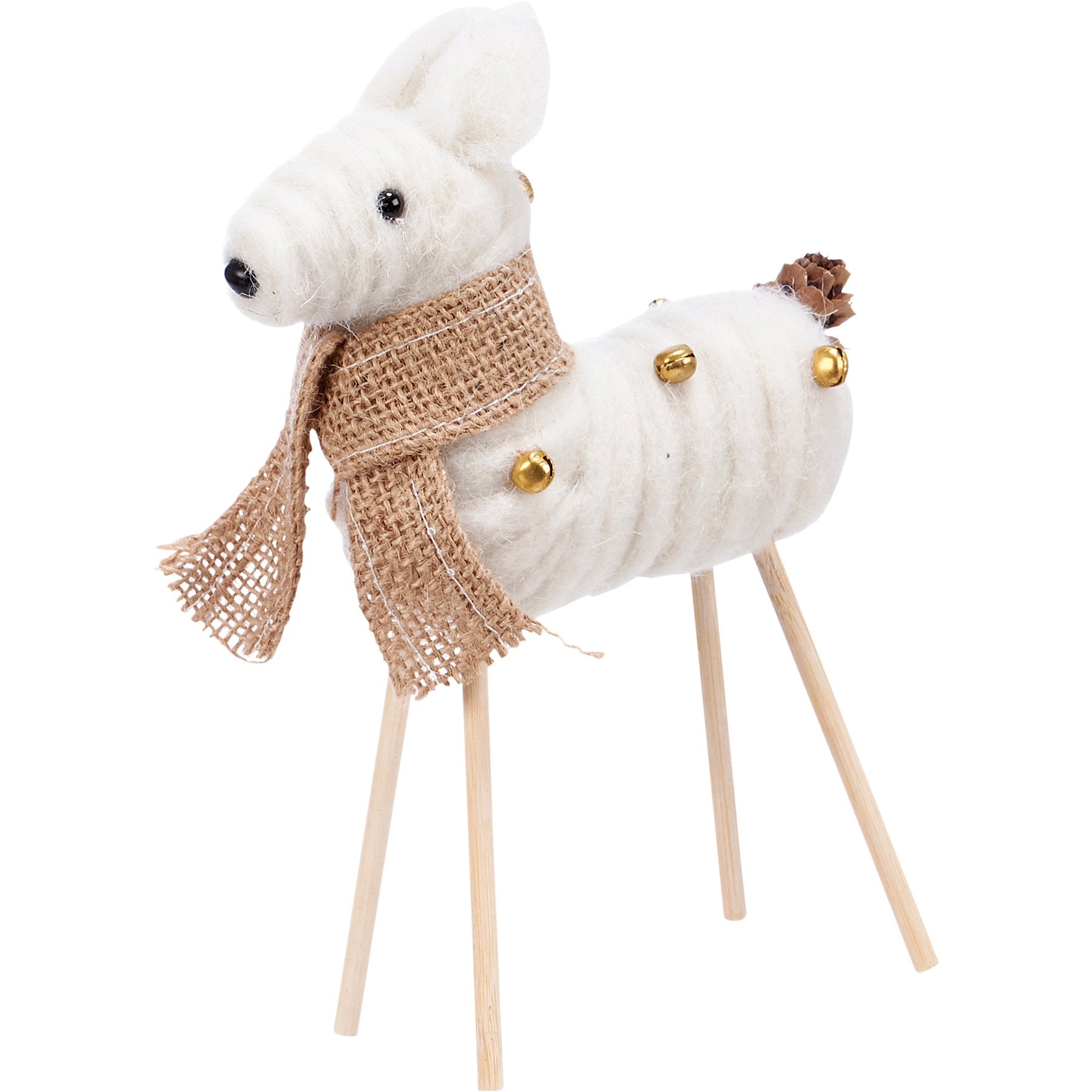 Boho Cream Deer Critter Set: Woodland Antlers, Pinecone Tails, Burlap Accents