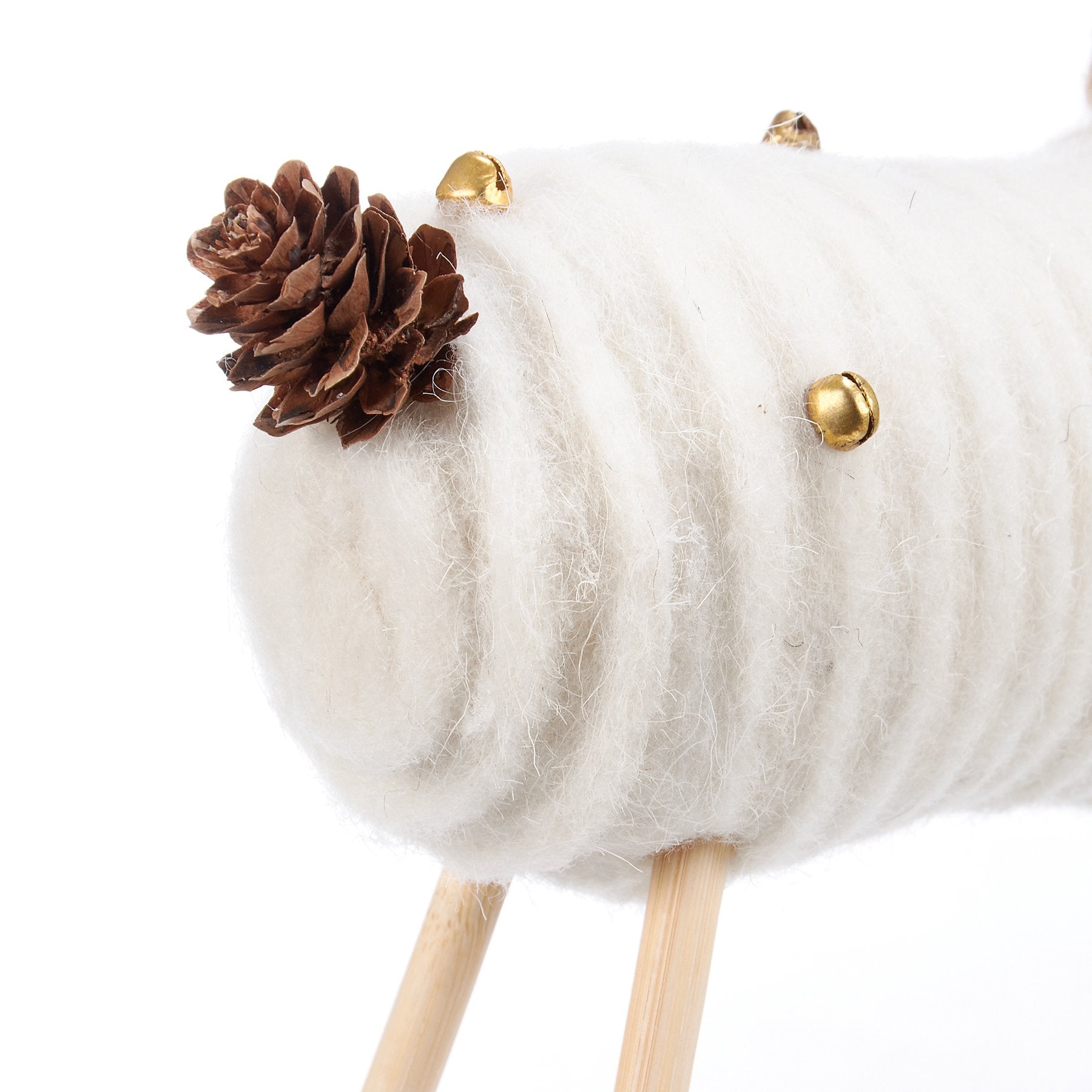 Boho Cream Deer Critter Set: Woodland Antlers, Pinecone Tails, Burlap Accents