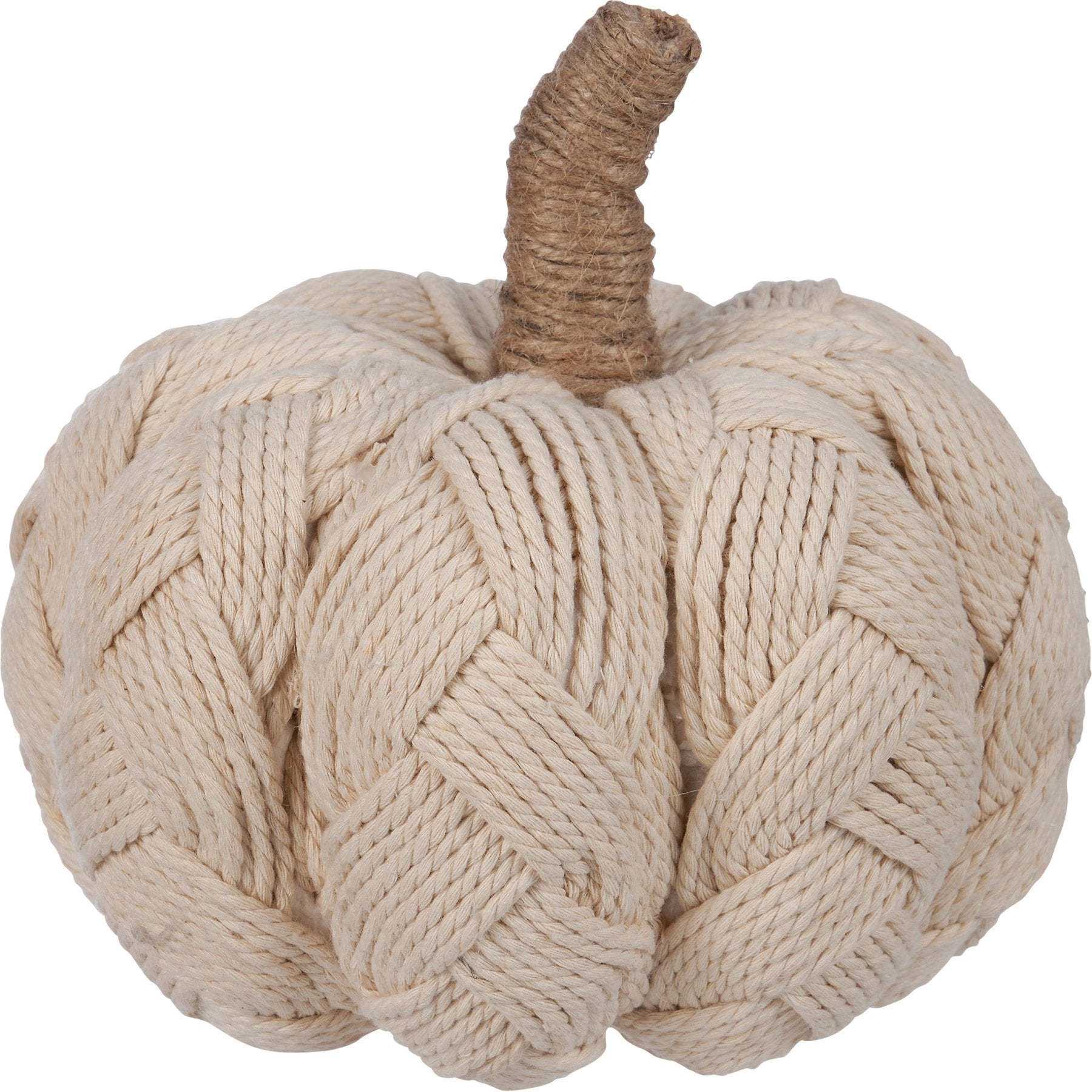 Whimsical Cream Woven Pumpkin: Rustic Fall & Harvest Tabletop Decor Accent